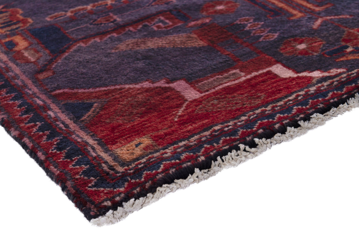 Turkish Anatolian runner rug in slate and deep red, view 15 of 18