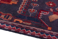 Turkish Anatolian runner rug in slate and deep red, view 17 of 18