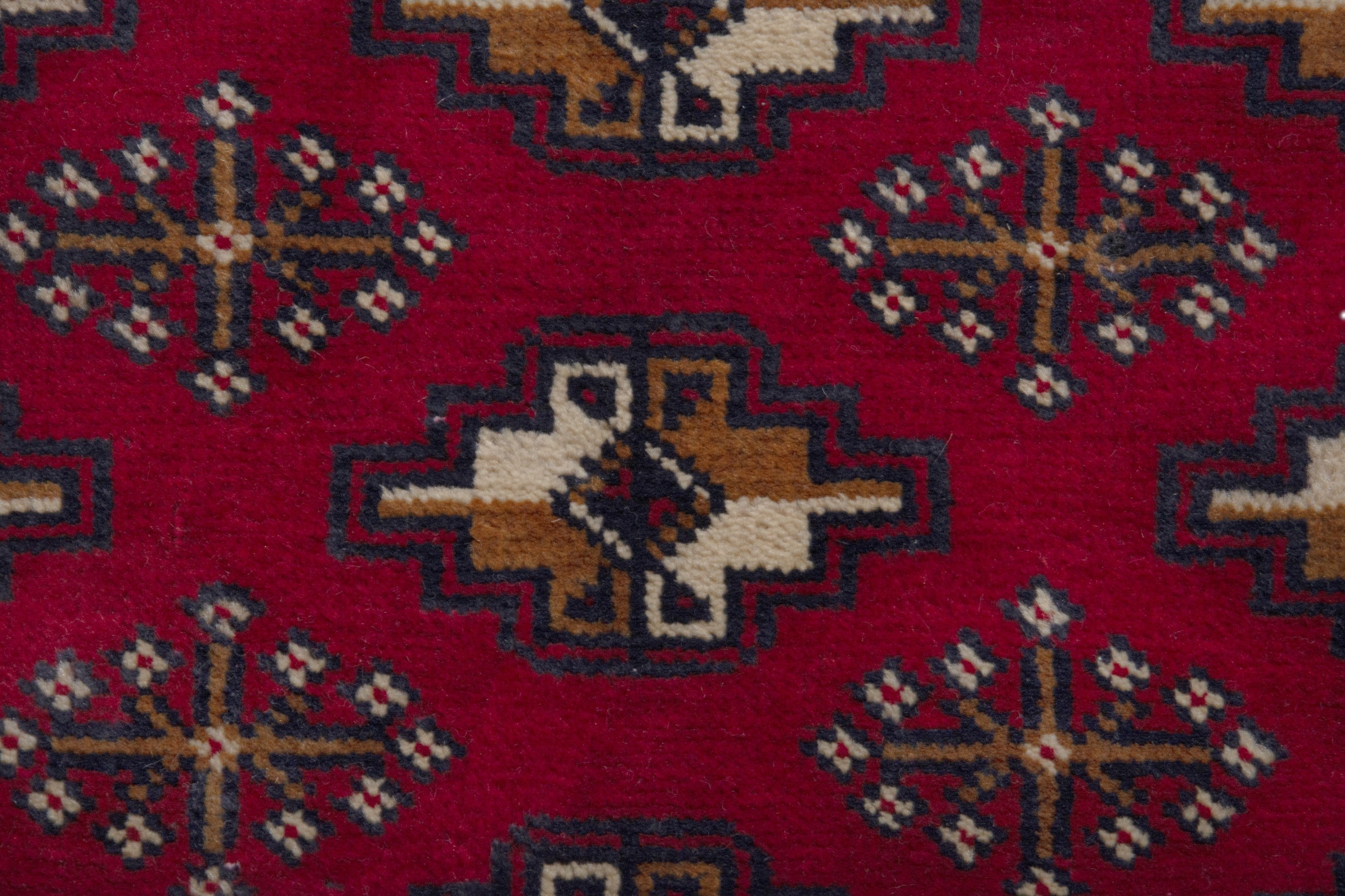 Persian Torkaman runner rug in burgundy and deep red, view 11 of 17