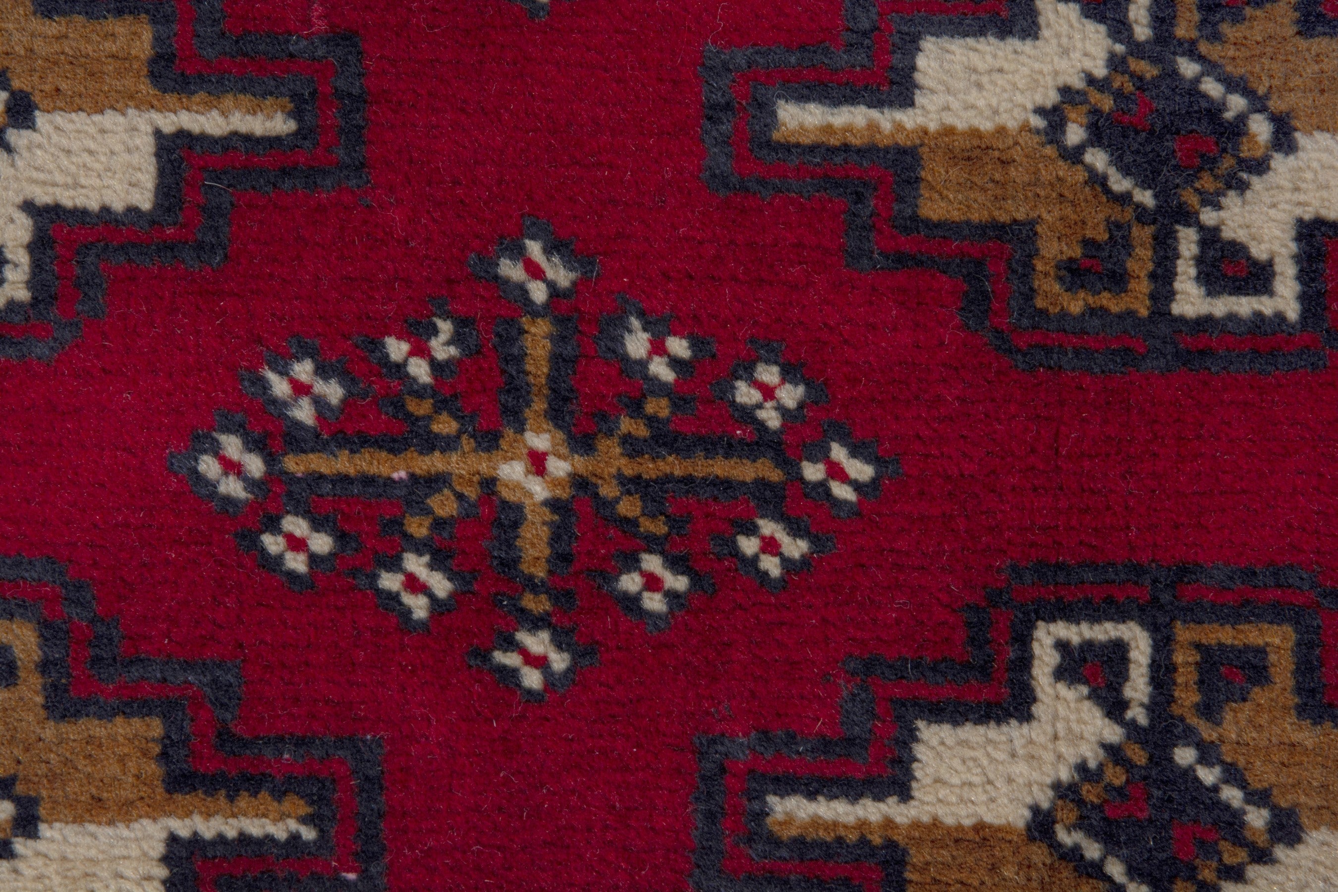 Persian Torkaman runner rug in burgundy and deep red, view 12 of 17