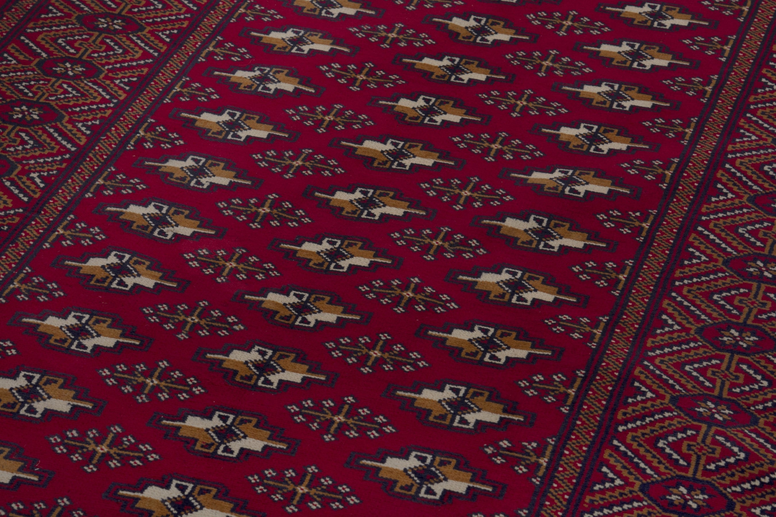 Persian Torkaman runner rug in burgundy and deep red, view 9 of 17