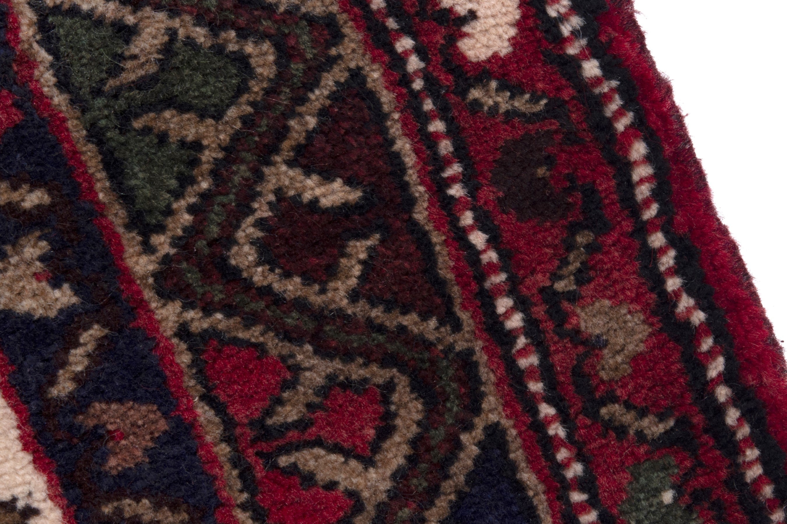 Persian Hamedan runner rug in burgundy and cream, view 7 of 18