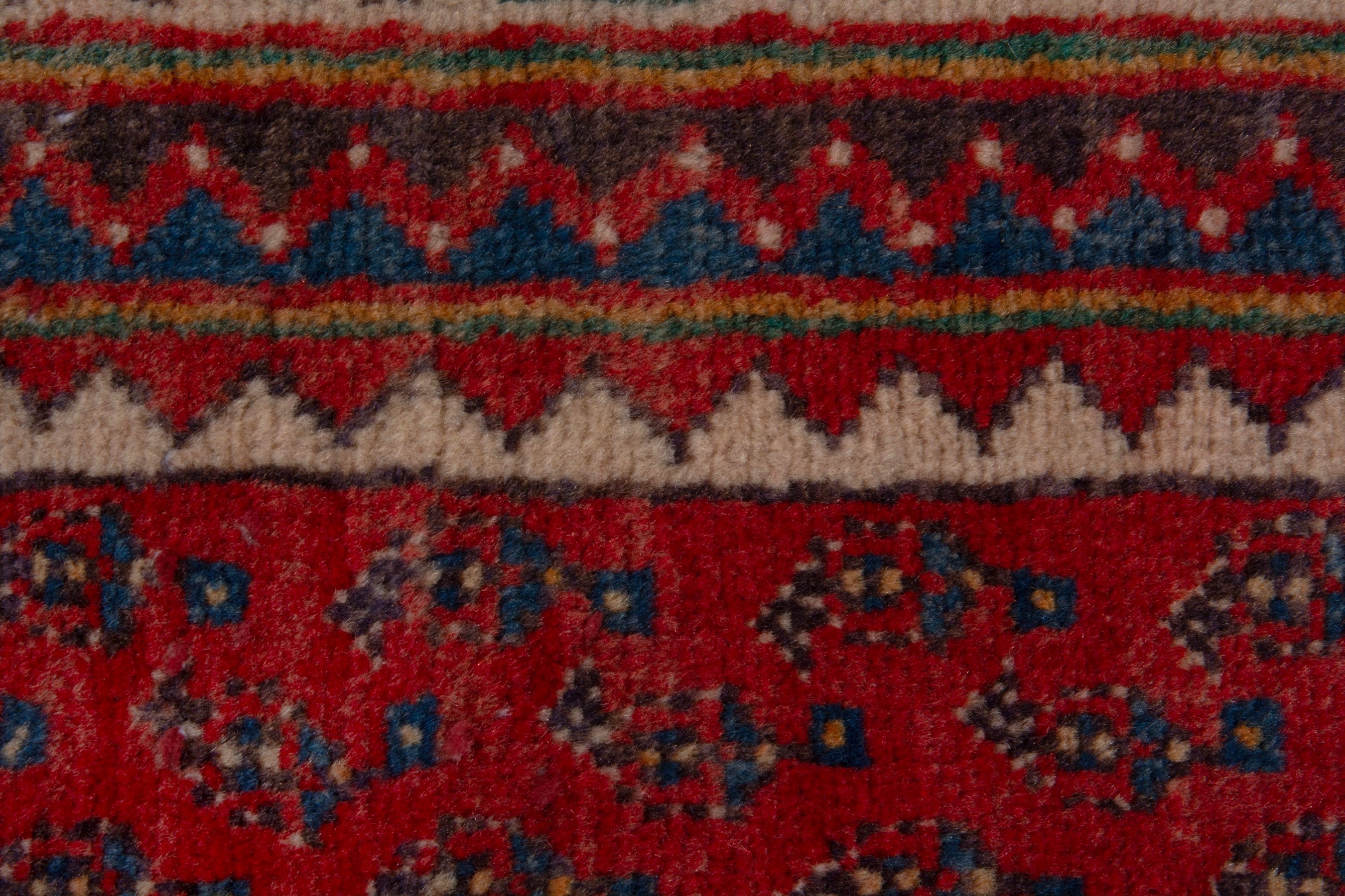 Persian Botteh runner rug in deep red and greige, view 12 of 17