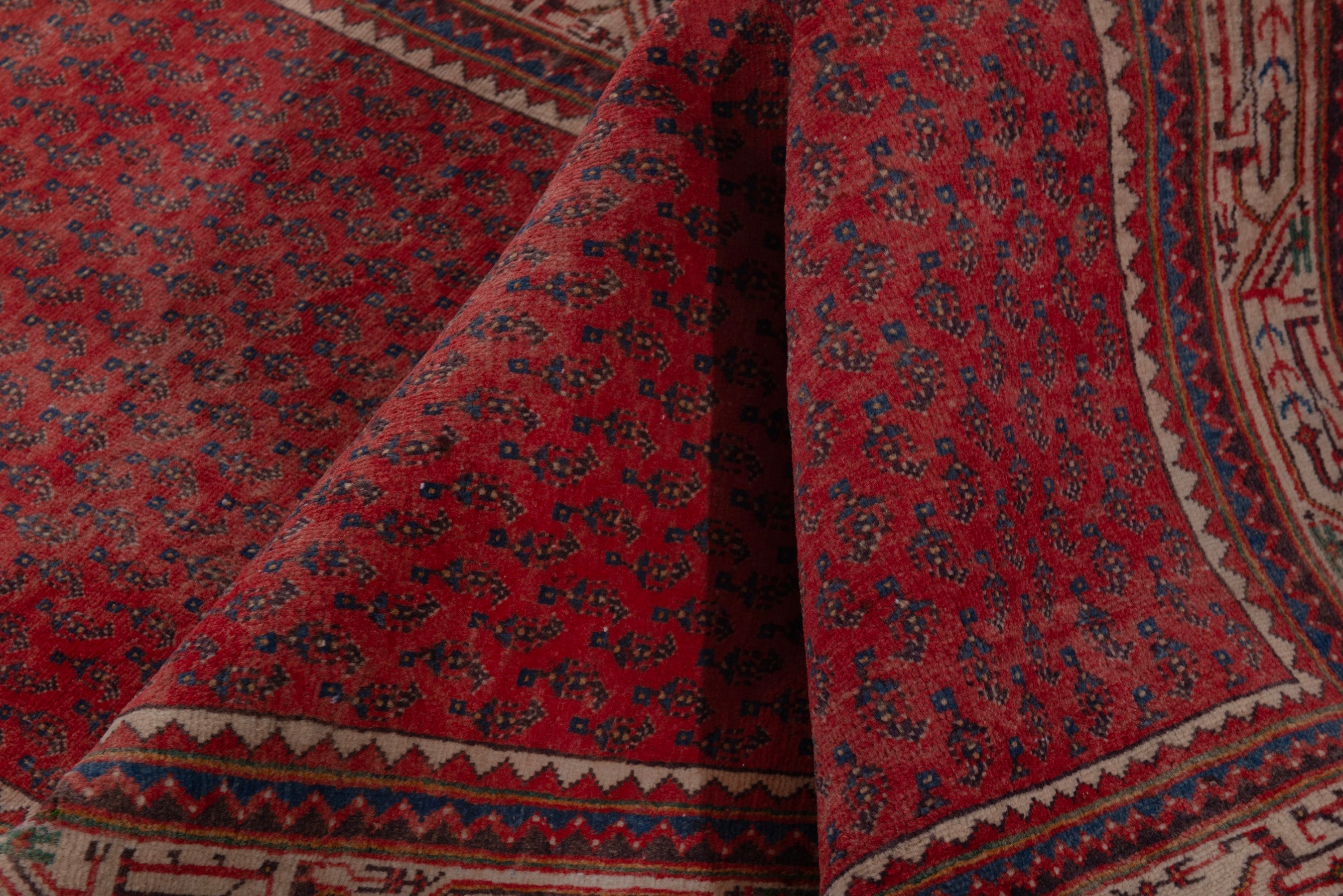 Persian Botteh runner rug in deep red and greige, view 13 of 17