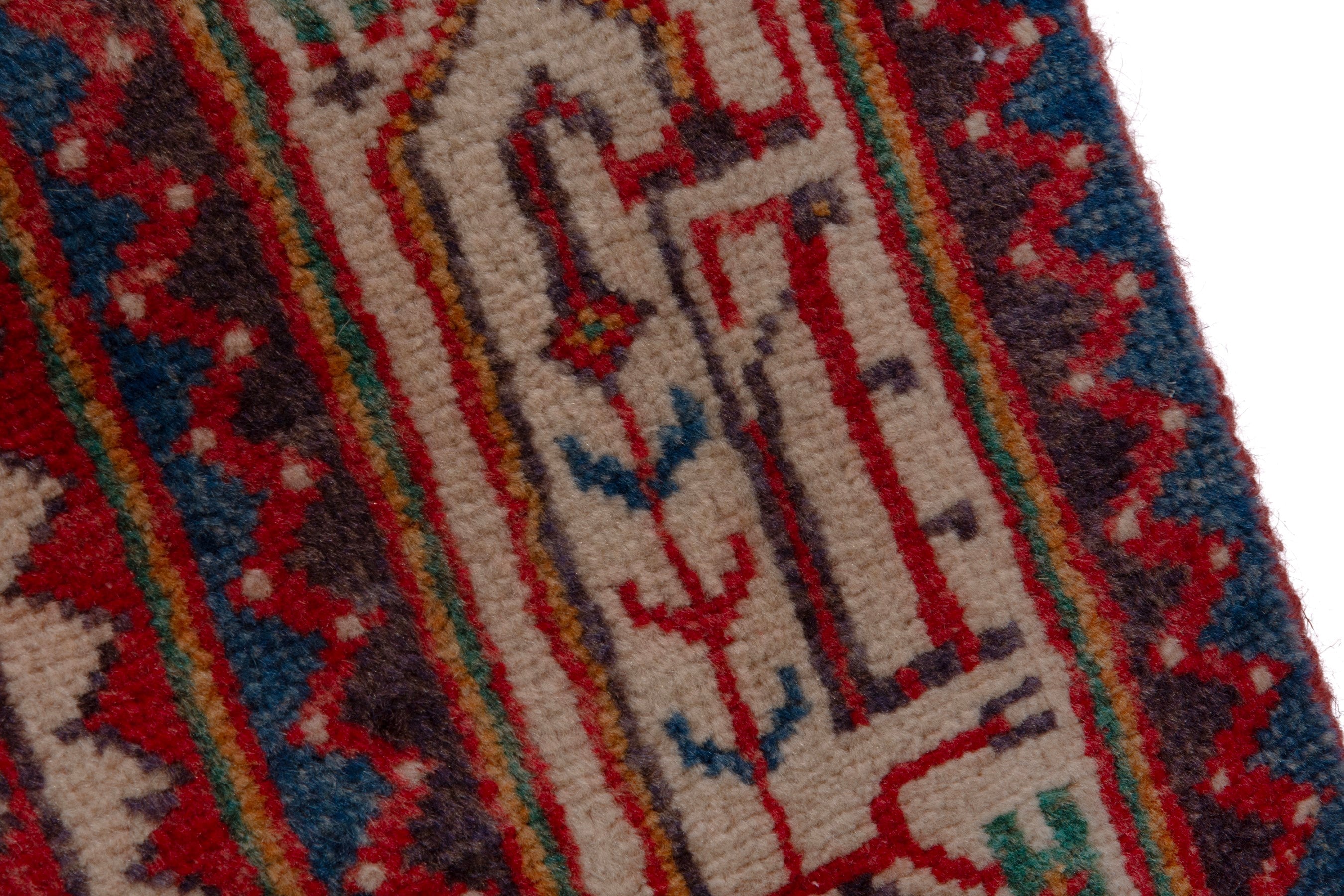 Persian Botteh runner rug in deep red and greige, view 7 of 17
