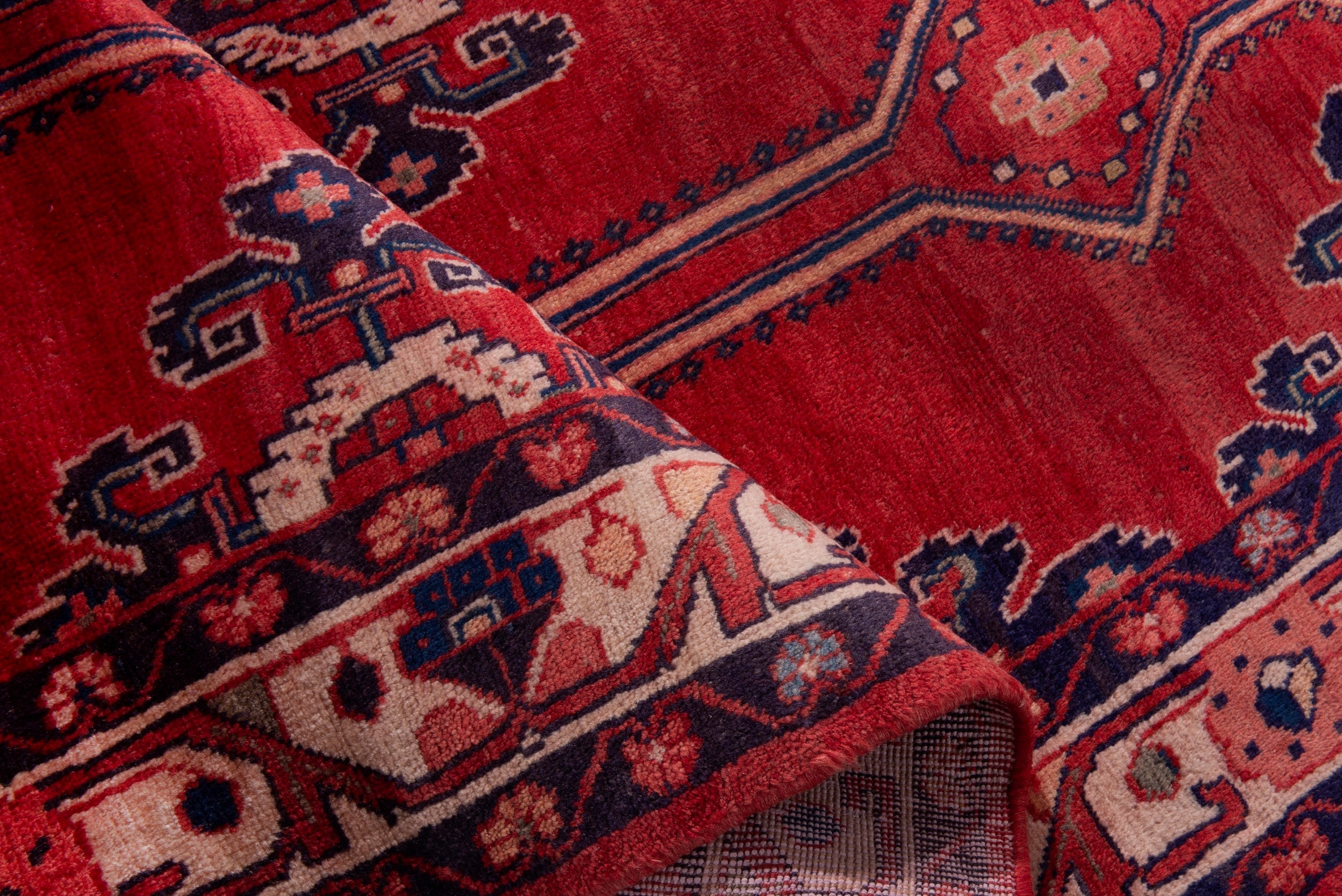 Persian Mahal runner rug in deep red and burgundy, view 17 of 19
