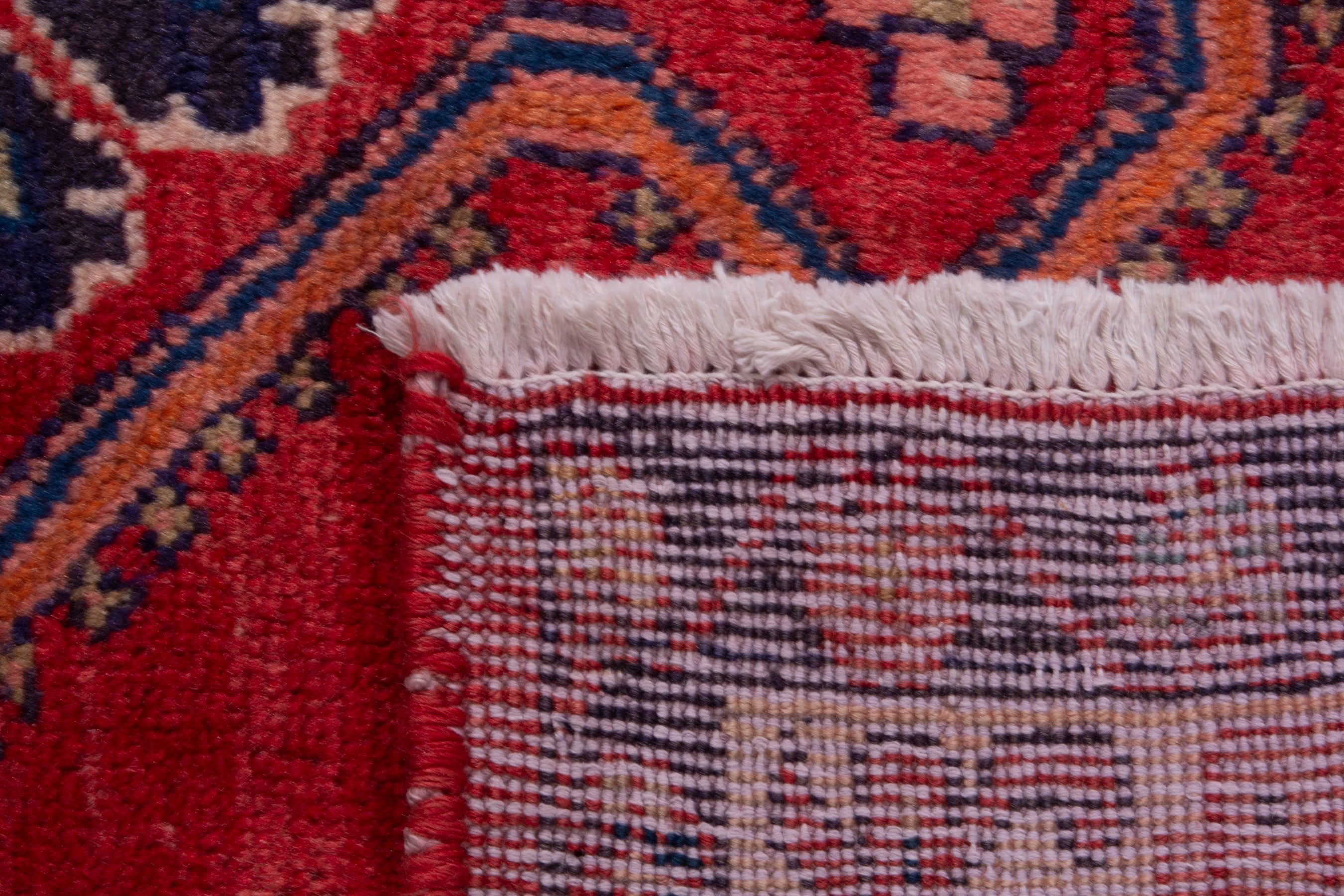 Persian Mahal runner rug in deep red and burgundy, view 19 of 19