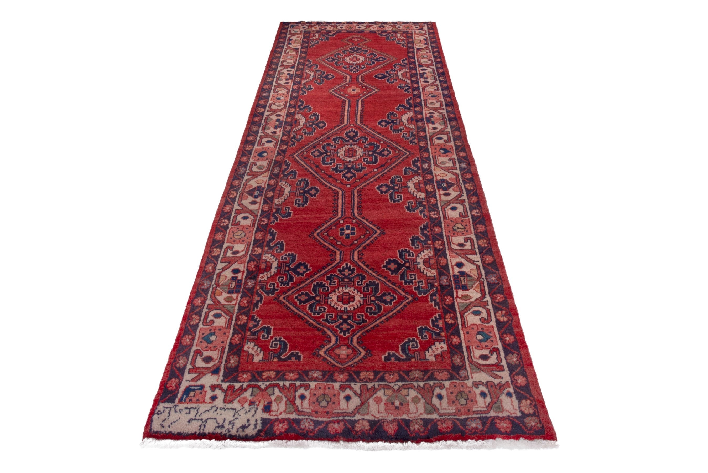 Persian Mahal runner rug in deep red and burgundy, view 2 of 19
