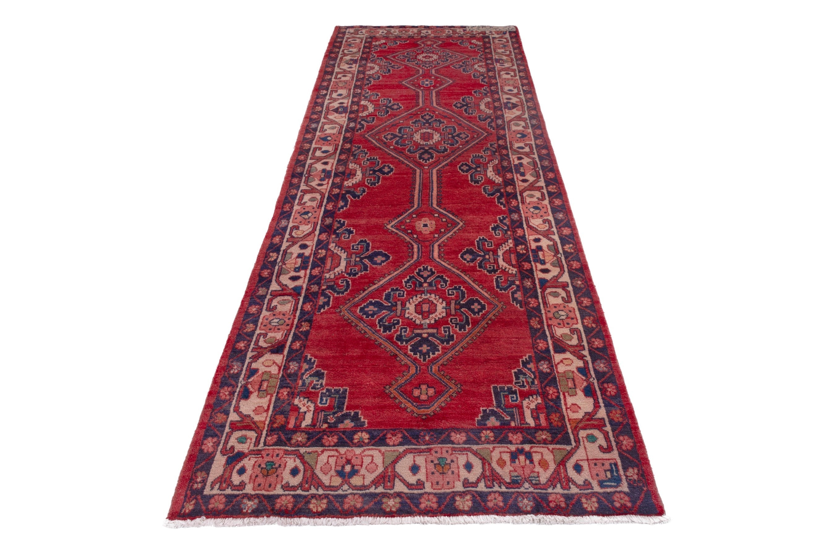 Persian Mahal runner rug in deep red and burgundy, view 3 of 19