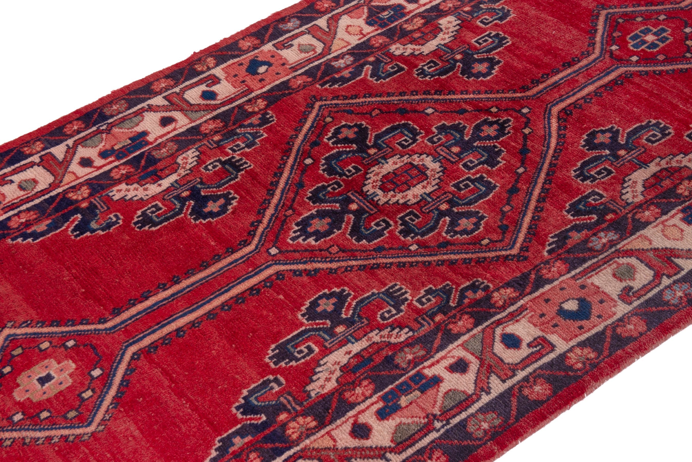 Persian Mahal runner rug in deep red and burgundy, view 6 of 19