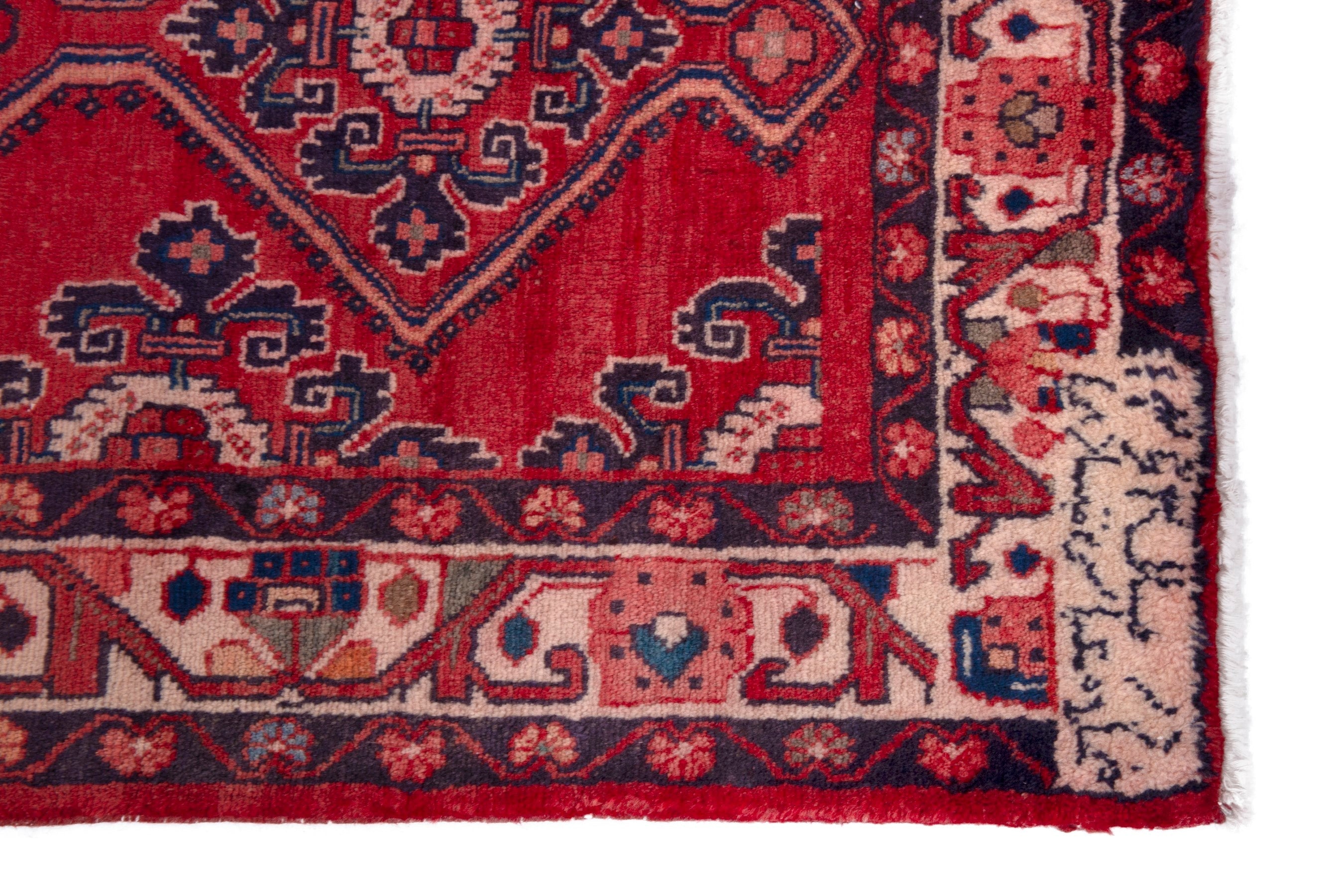 Persian Mahal runner rug in deep red and burgundy, view 5 of 19