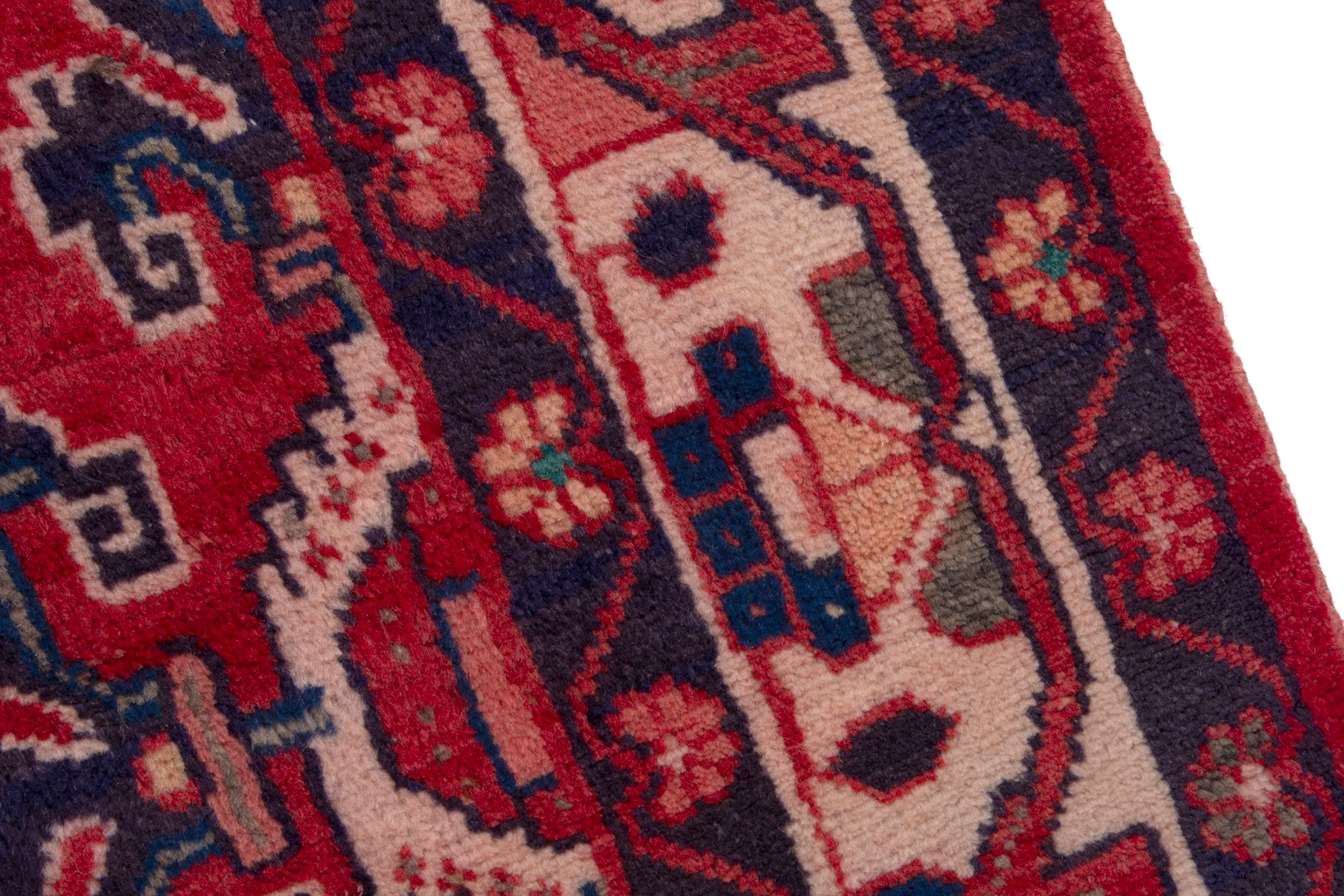Persian Mahal runner rug in deep red and burgundy, view 7 of 19