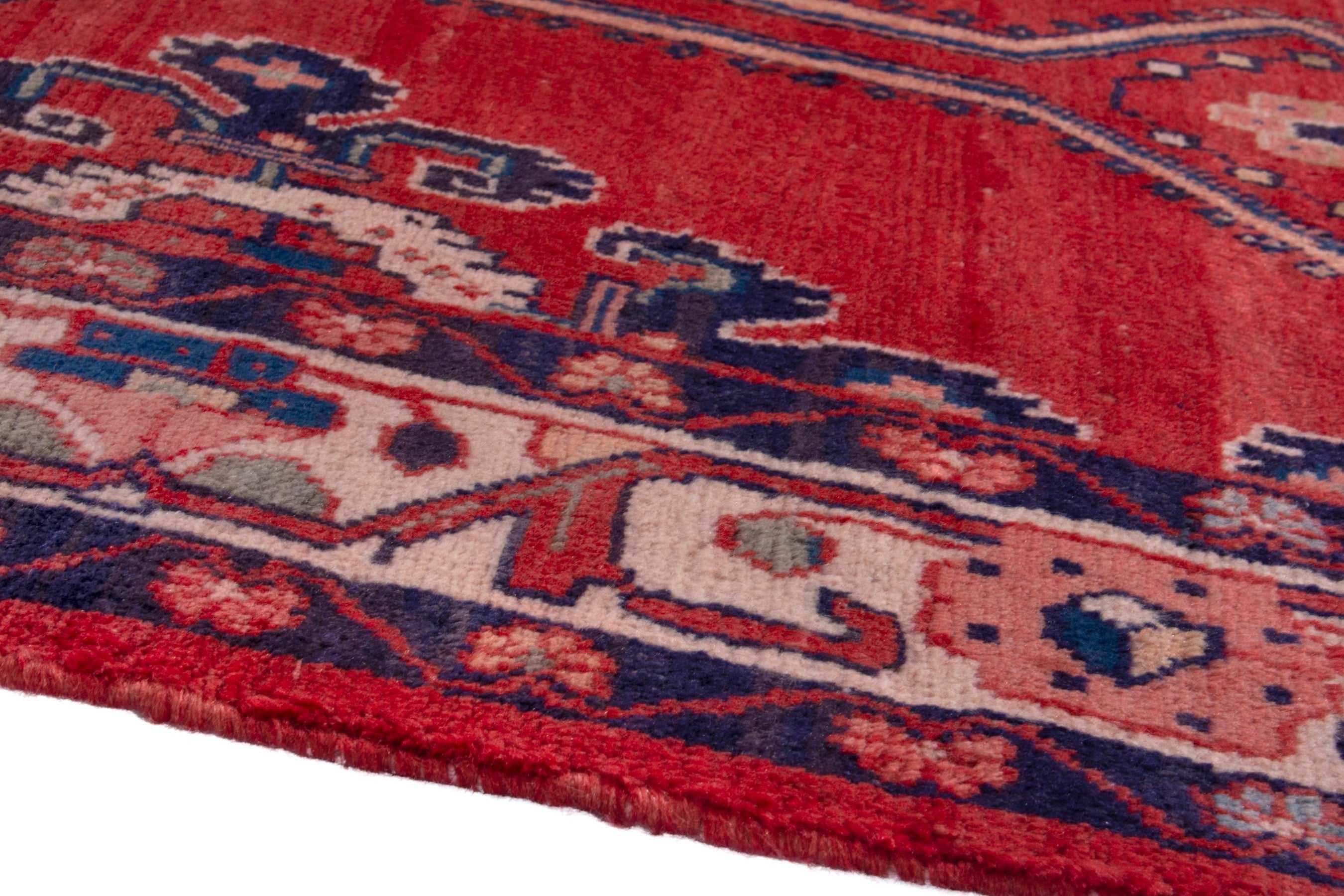Persian Mahal runner rug in deep red and burgundy, view 8 of 19