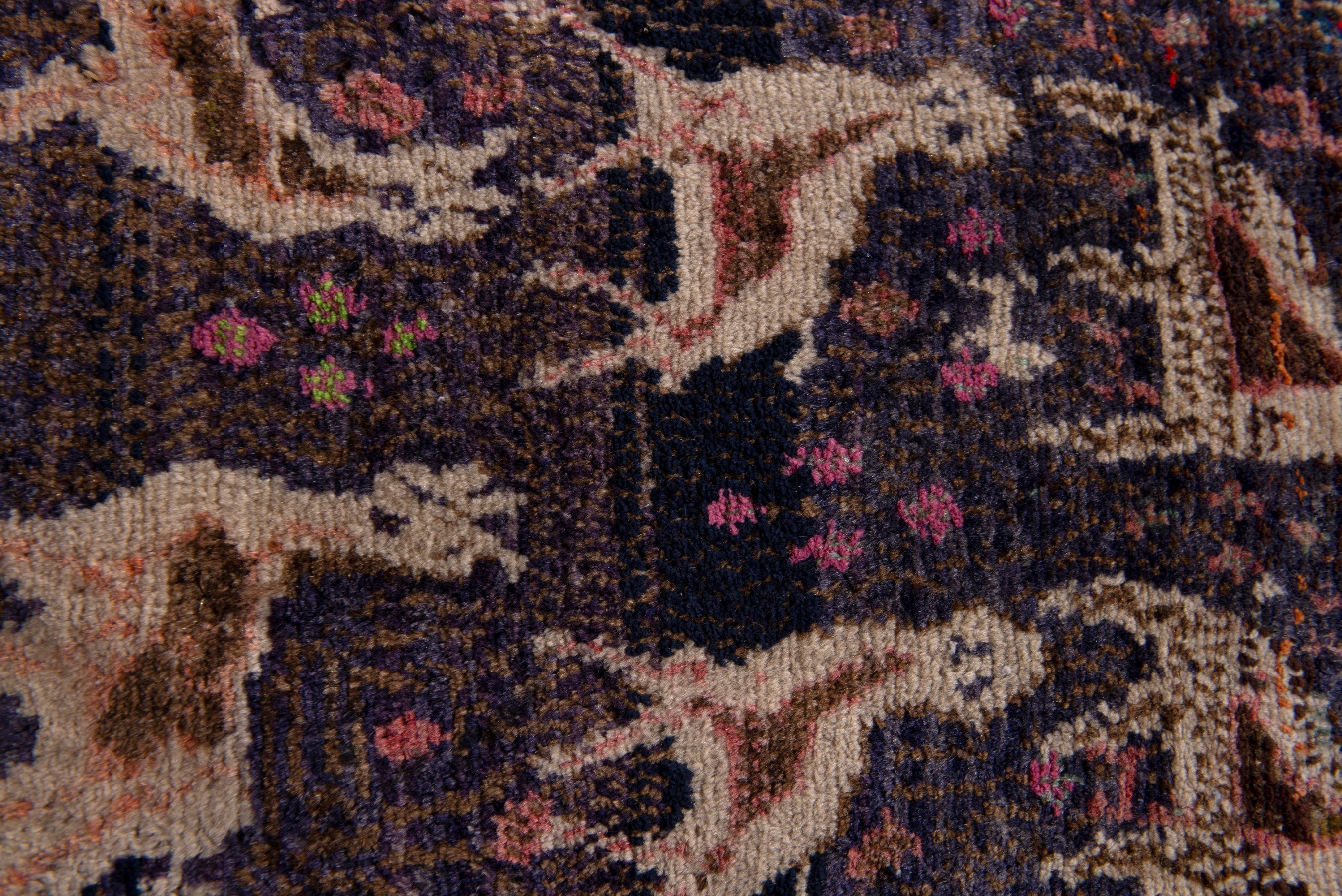 Persian Hamedan accent rug in near-black and cream, view 6 of 7