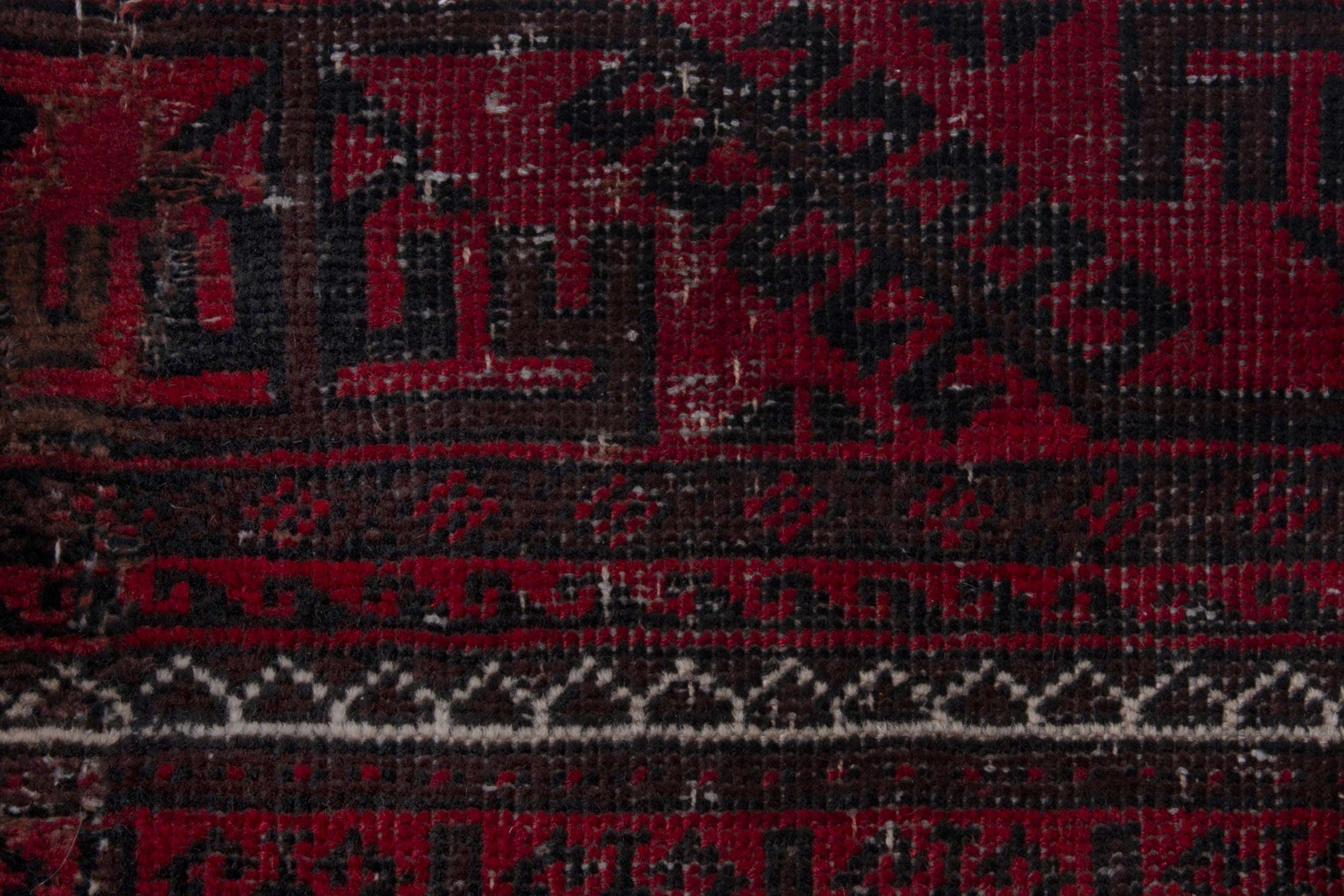 Persian Baluch runner rug in burgundy and deep red, view 13 of 17