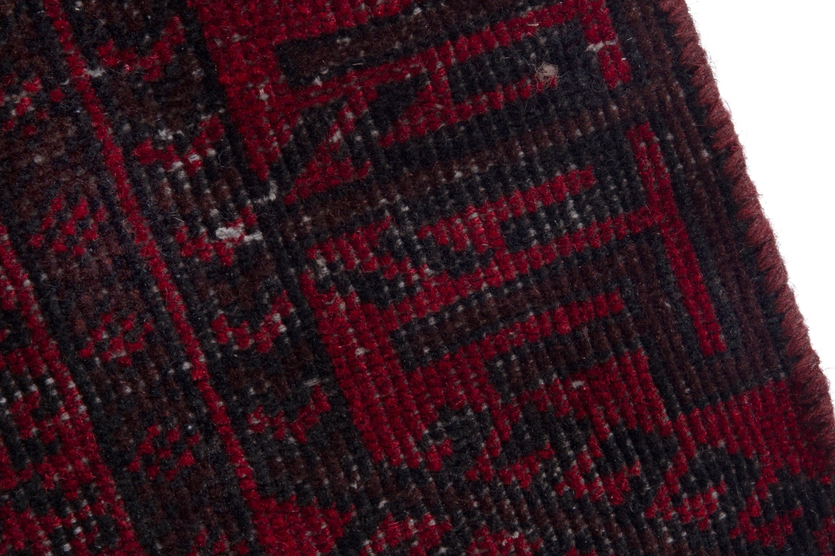 Persian Baluch runner rug in burgundy and deep red, view 7 of 17
