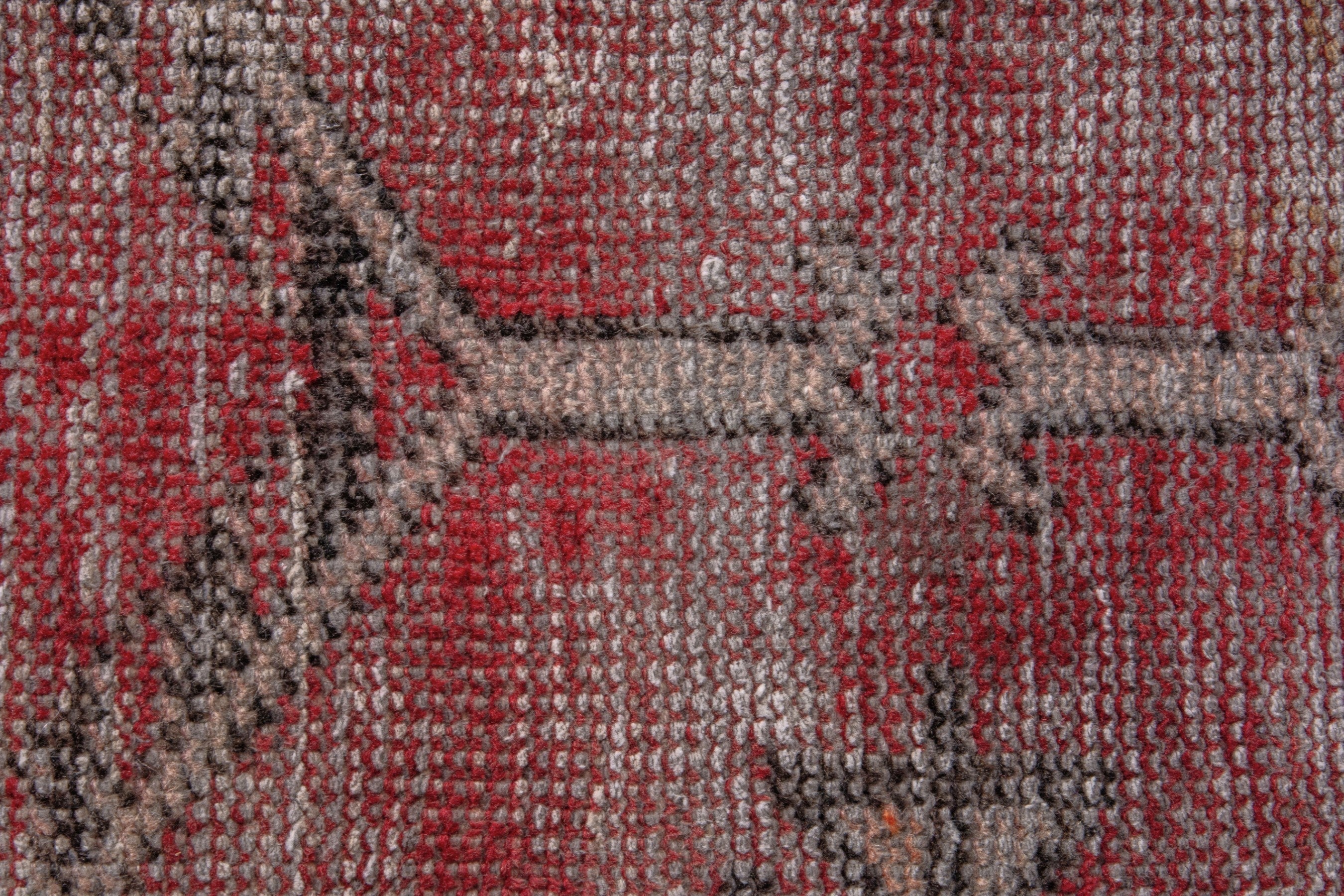 Persian Ferdos area rug in faded red and muted pink, view 13 of 17
