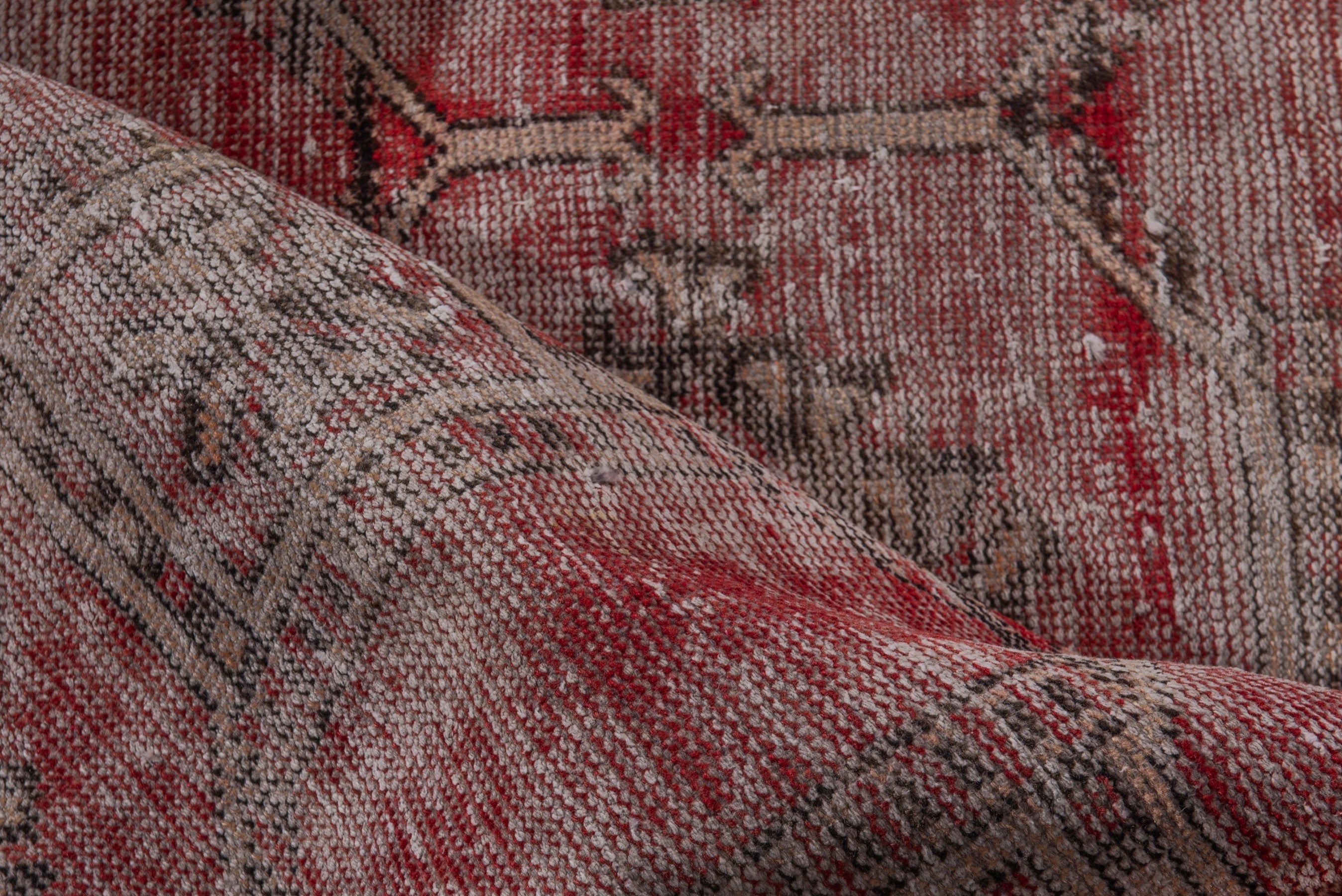 Persian Ferdos area rug in faded red and muted pink, view 16 of 17