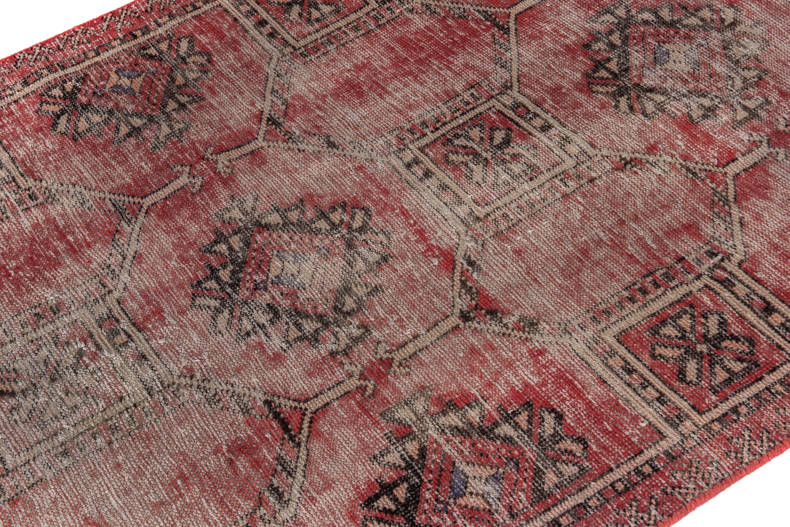 Persian Ferdos area rug in faded red and muted pink, view 6 of 17