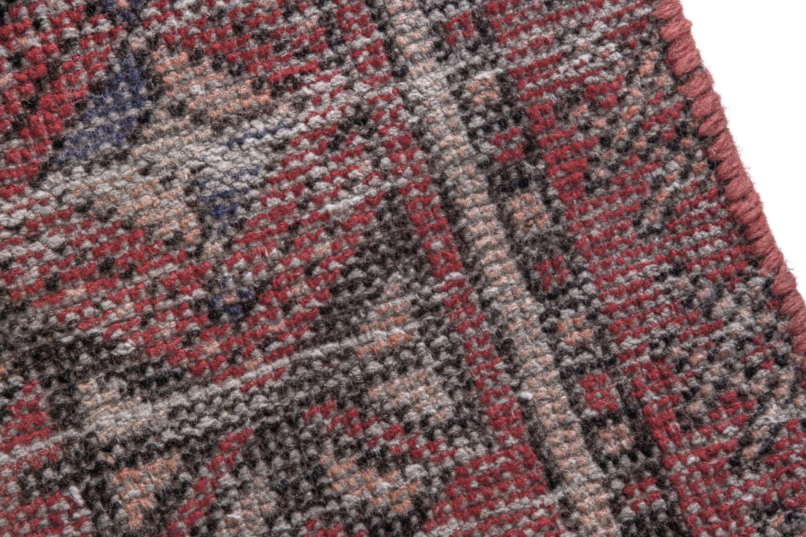 Persian Ferdos area rug in faded red and muted pink, view 7 of 17