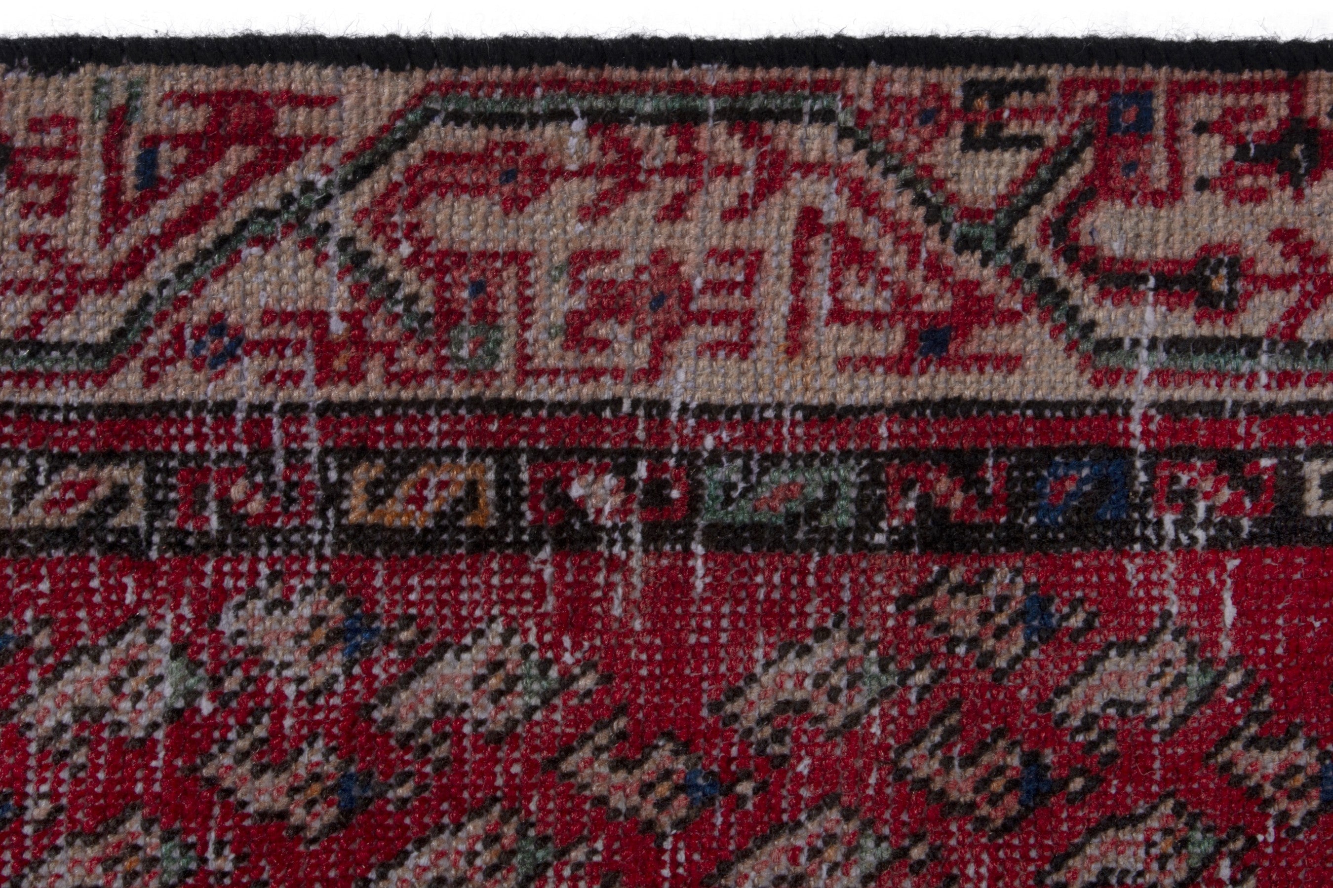 Persian Botteh accent rug in faded red and muted pink, view 11 of 17