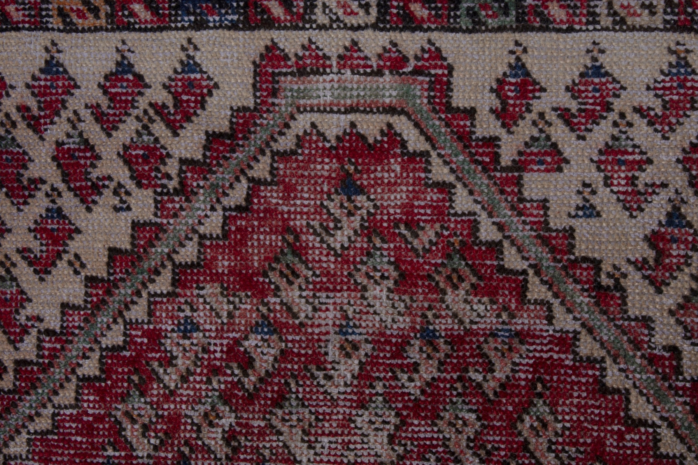 Persian Botteh accent rug in faded red and muted pink, view 12 of 17