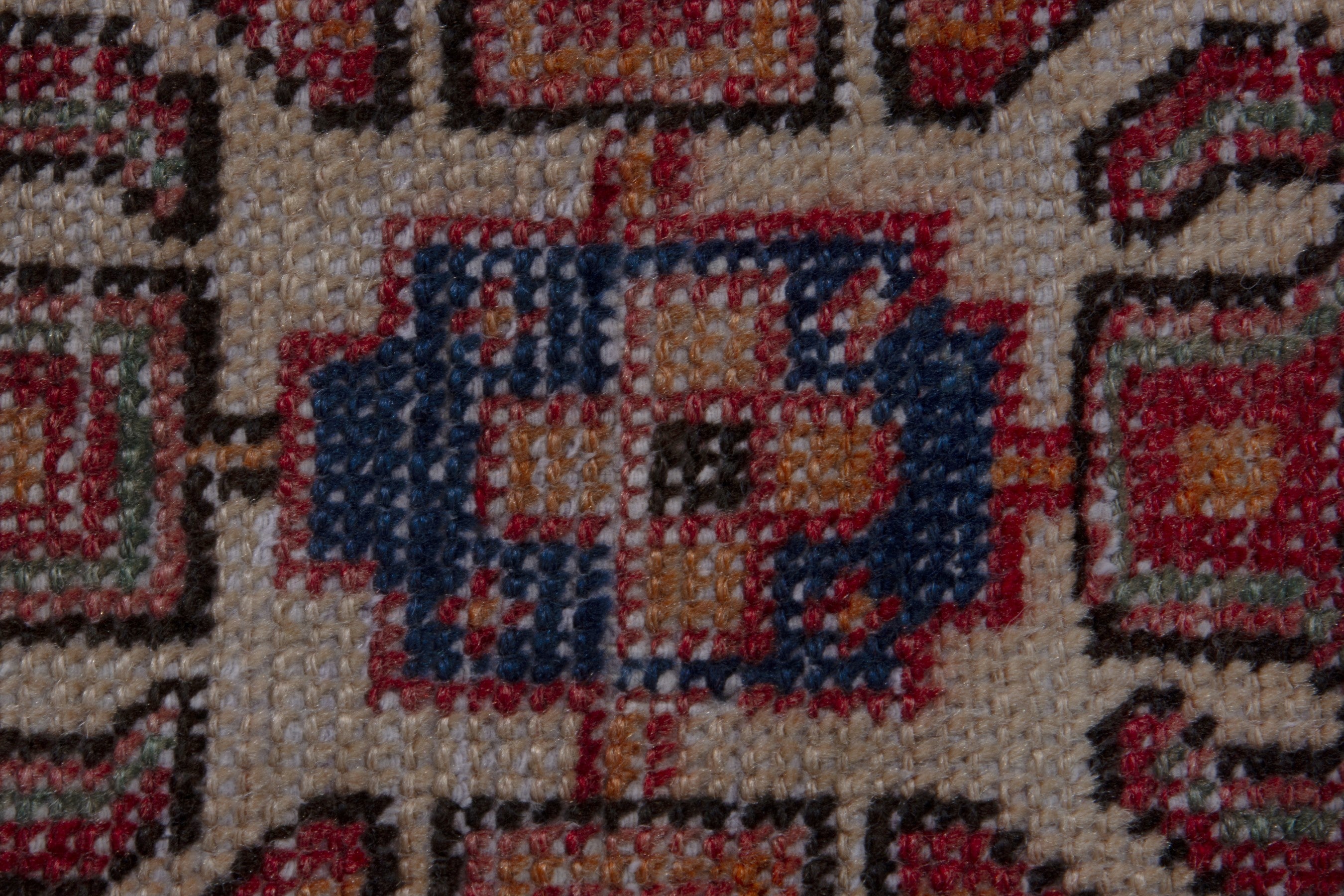 Persian Botteh accent rug in faded red and muted pink, view 13 of 17
