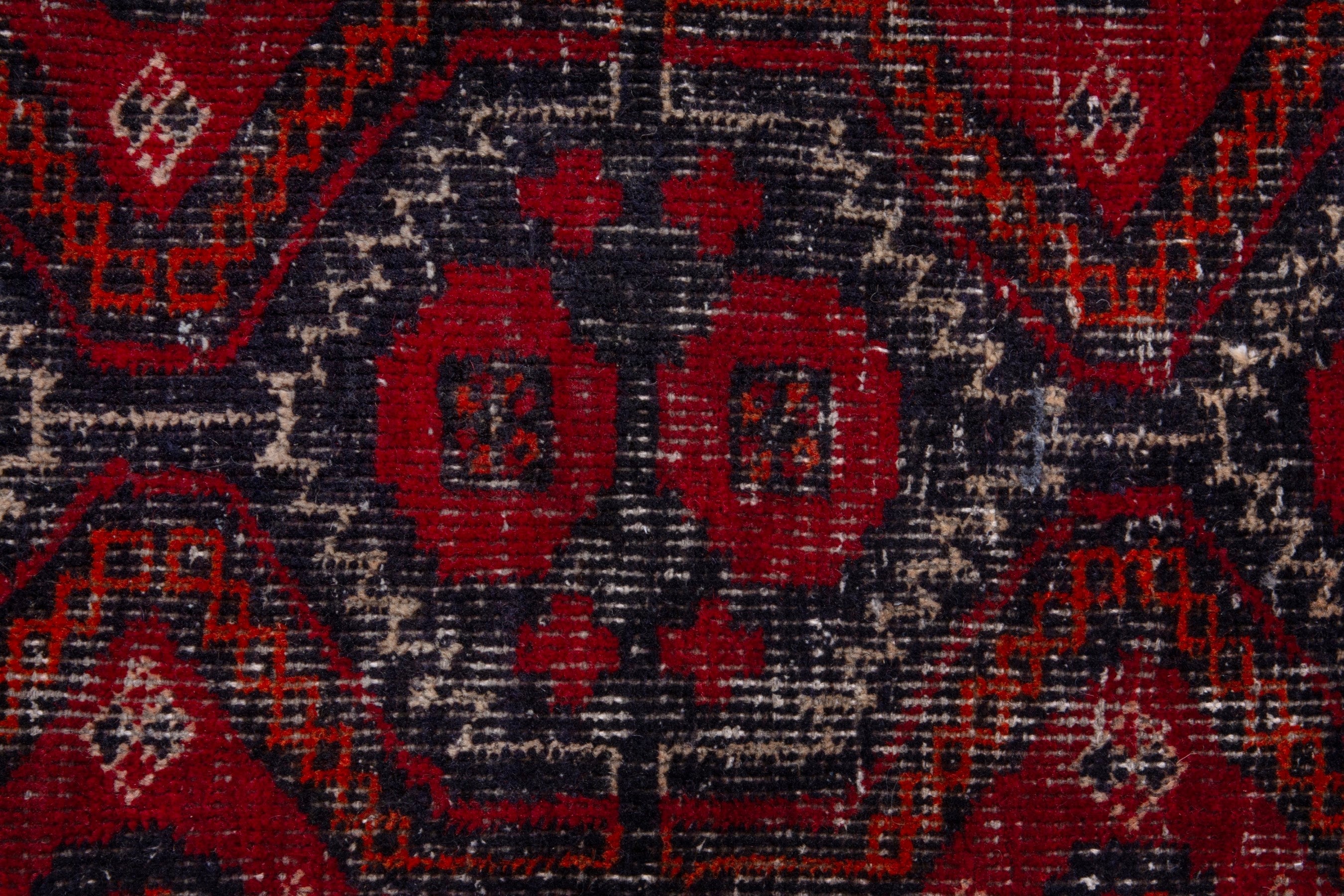 Persian Baluch accent rug in burgundy and faded red, view 12 of 17