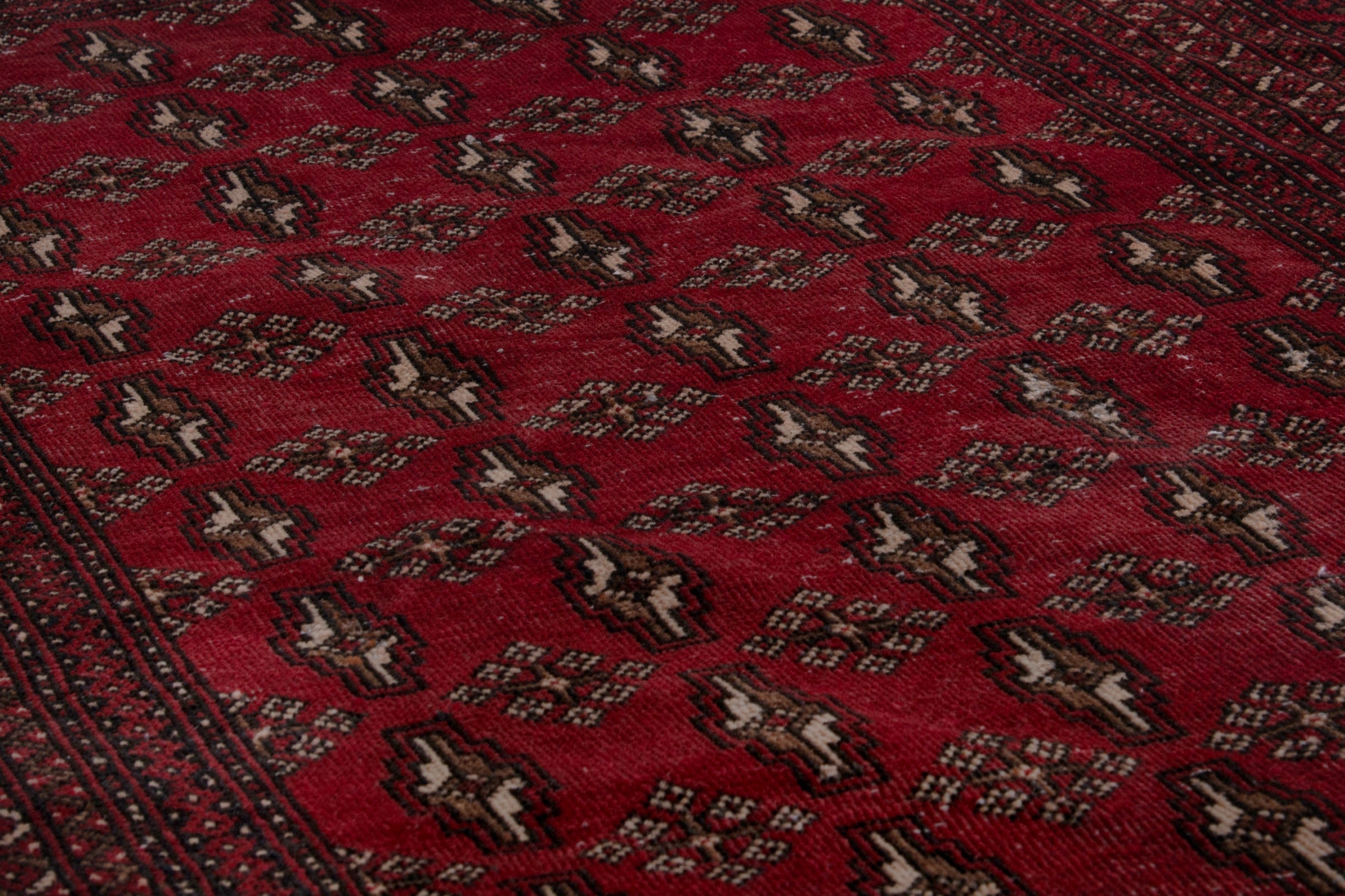 Persian Baluch runner rug in burgundy and dark brown, view 10 of 18