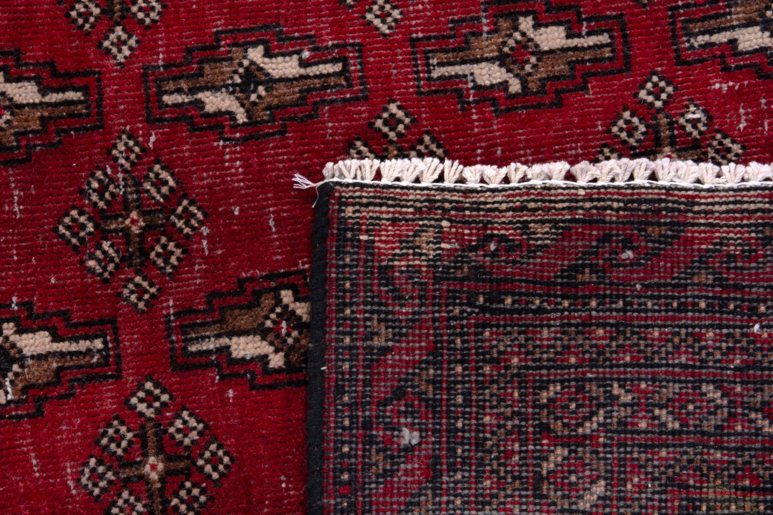 Persian Baluch runner rug in burgundy and dark brown, view 18 of 18