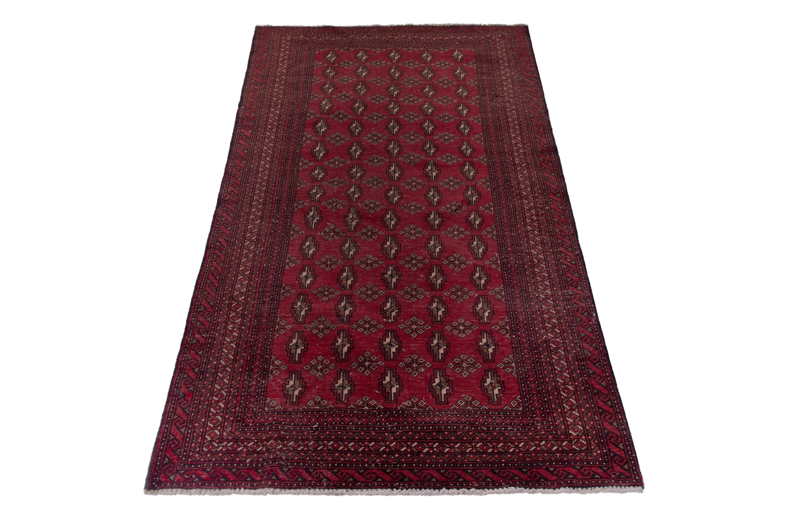Persian Baluch runner rug in burgundy and dark brown, view 2 of 18