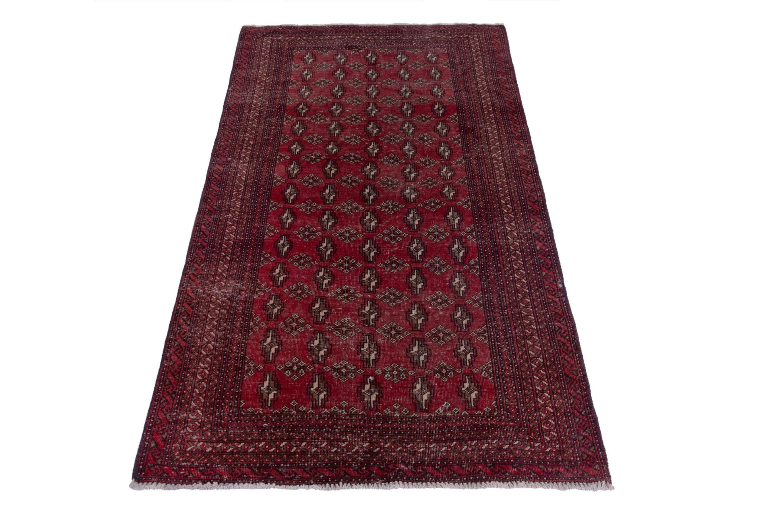 Persian Baluch runner rug in burgundy and dark brown, view 3 of 18