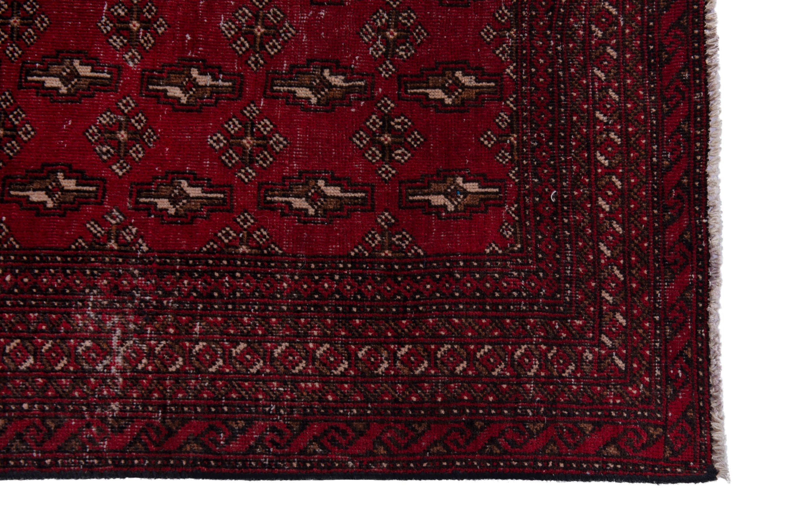 Persian Baluch runner rug in burgundy and dark brown, view 5 of 18