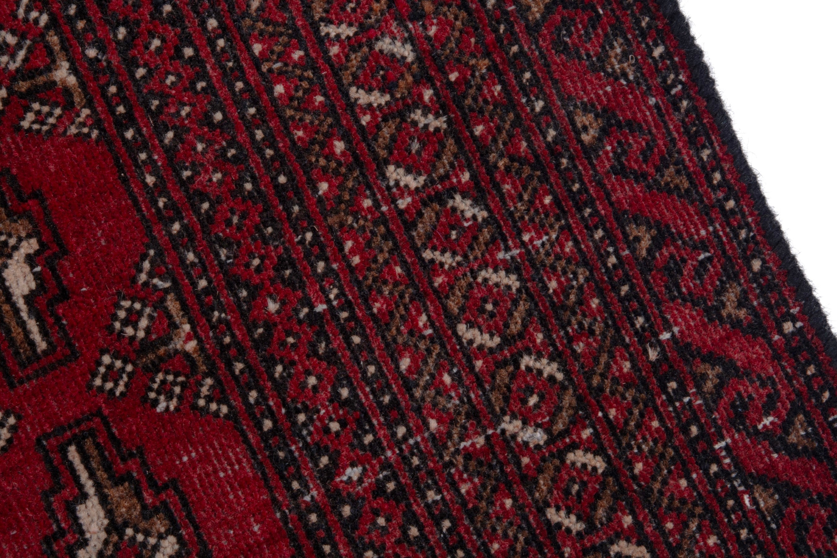 Persian Baluch runner rug in burgundy and dark brown, view 7 of 18