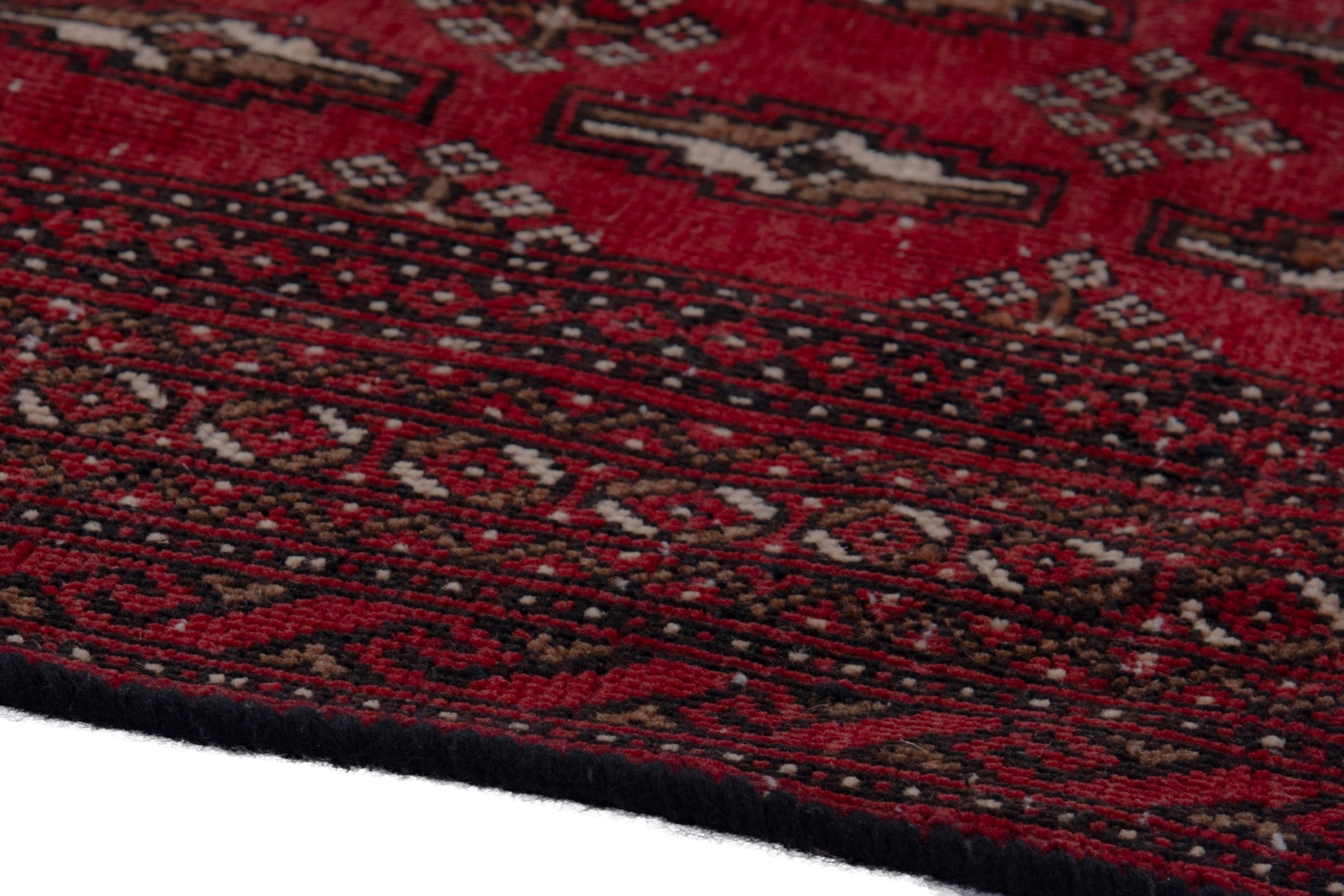 Persian Baluch runner rug in burgundy and dark brown, view 8 of 18
