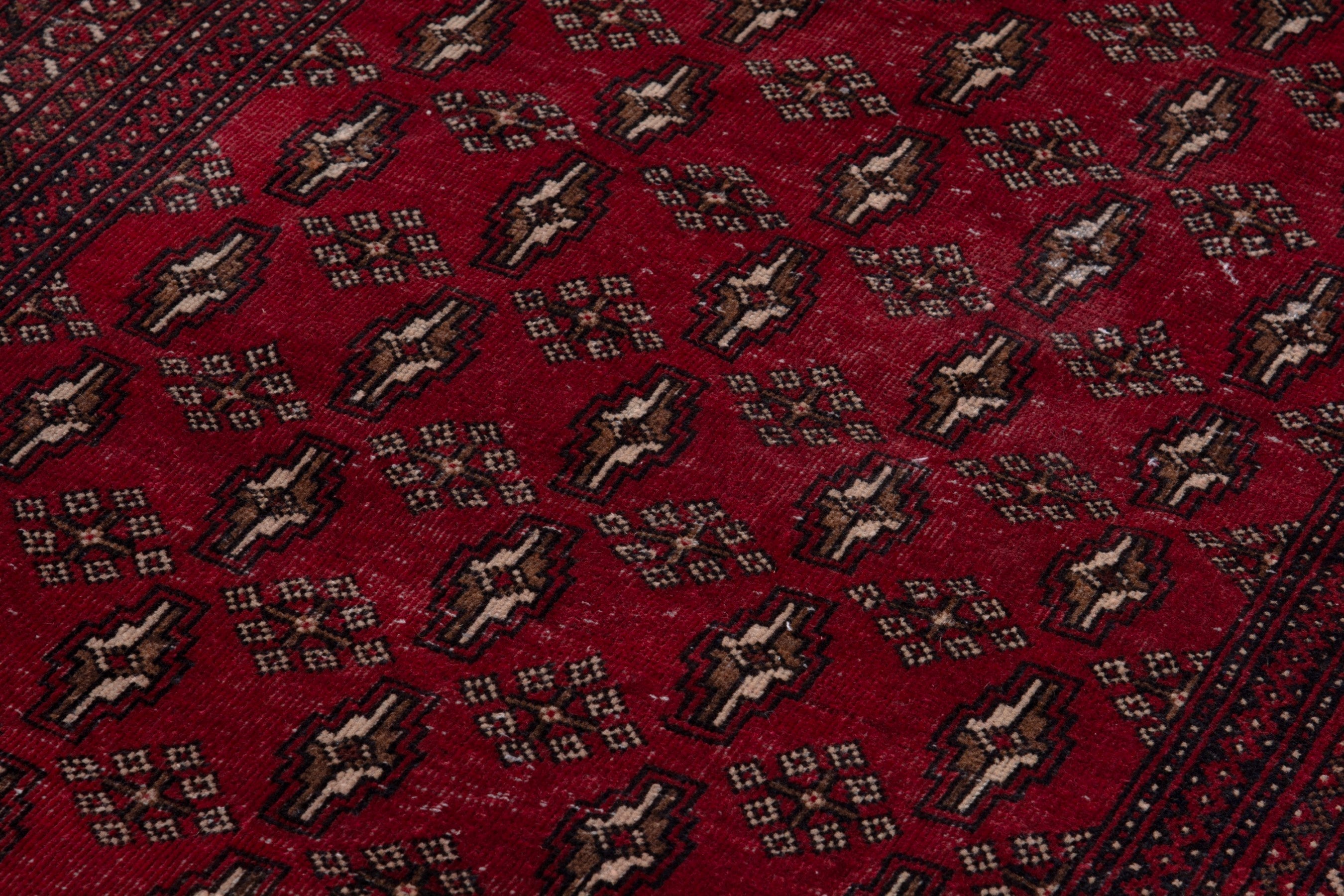 Persian Baluch runner rug in burgundy and dark brown, view 9 of 18