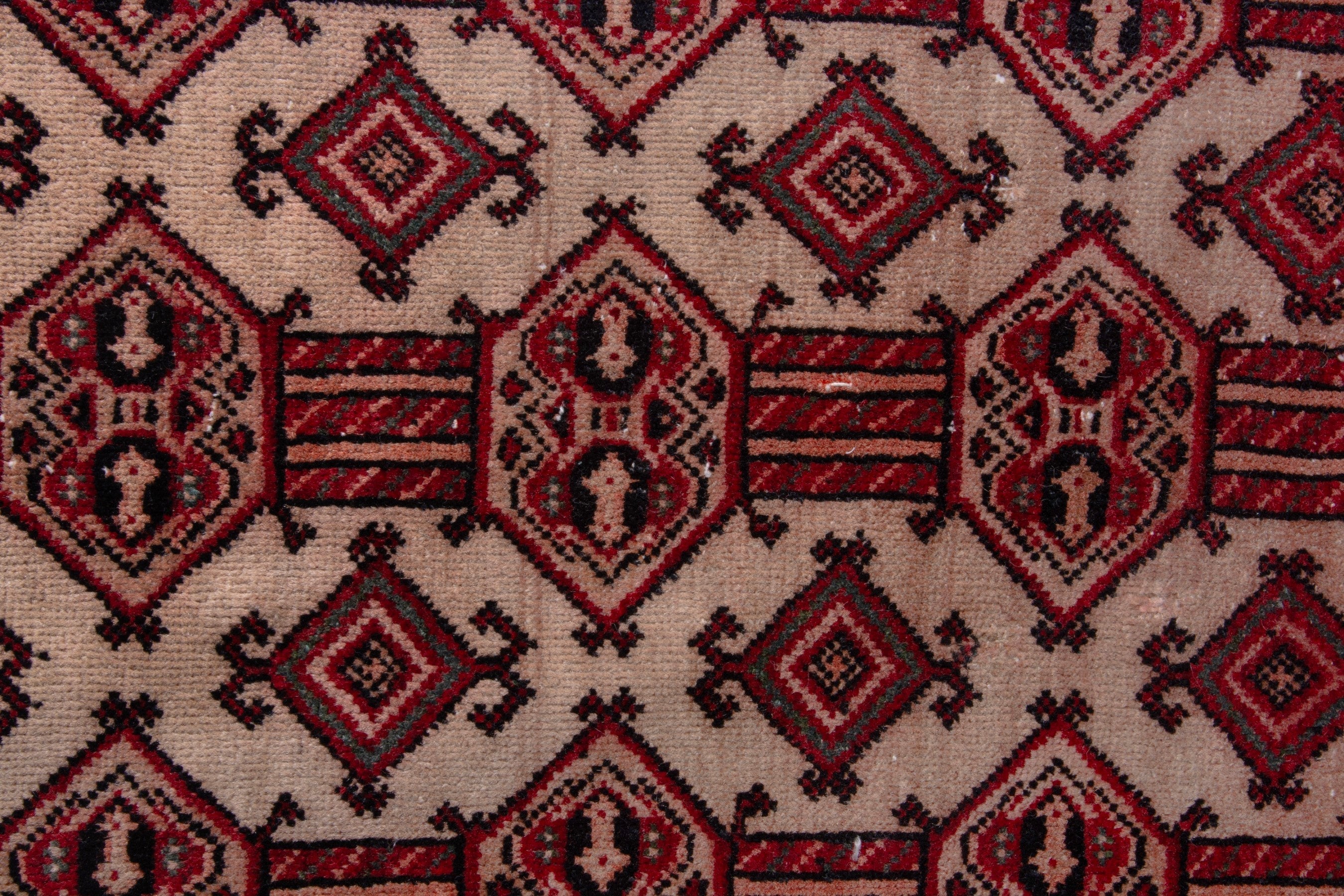 Persian Baluch accent rug in deep red and cream, view 11 of 19