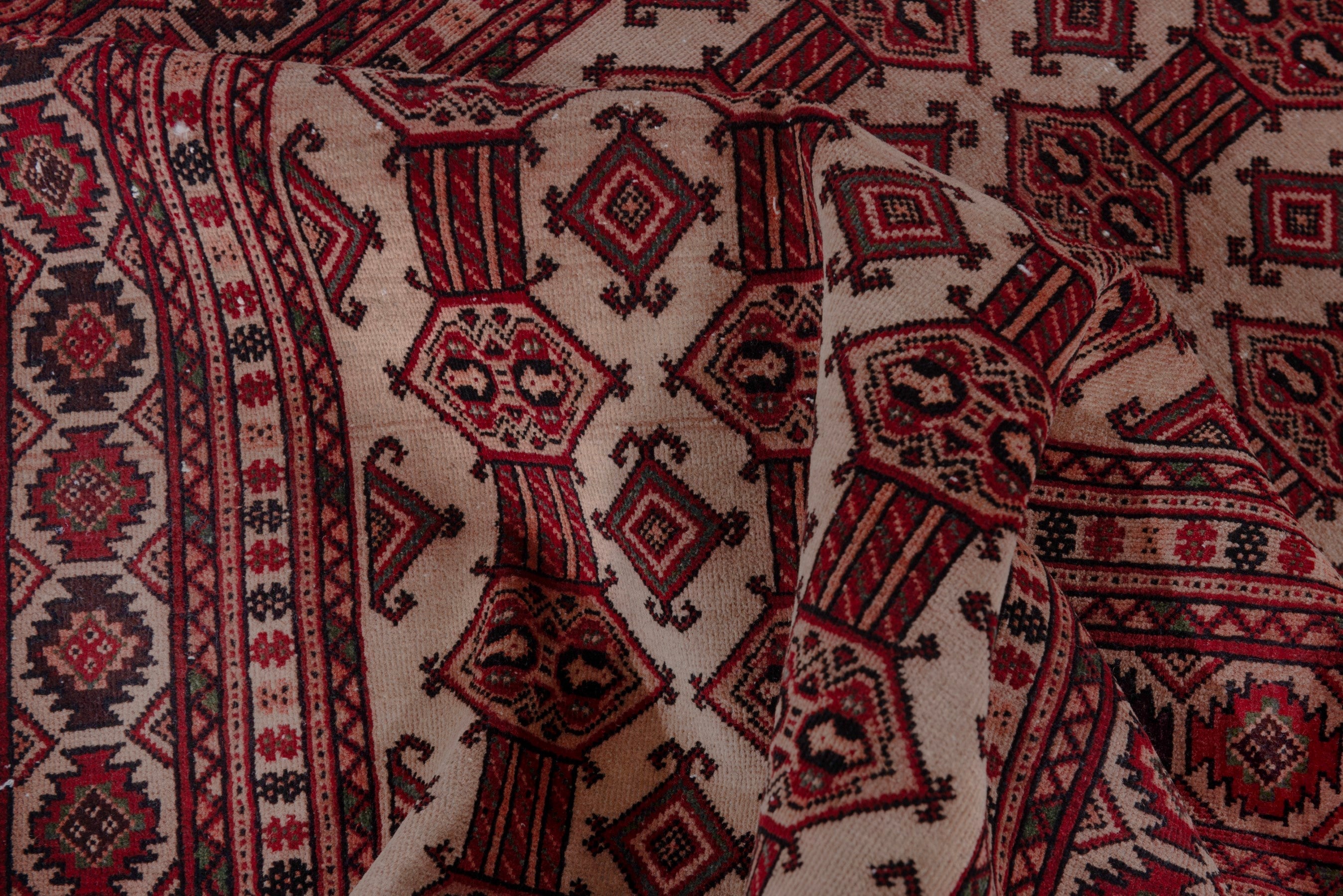 Persian Baluch accent rug in deep red and cream, view 14 of 19