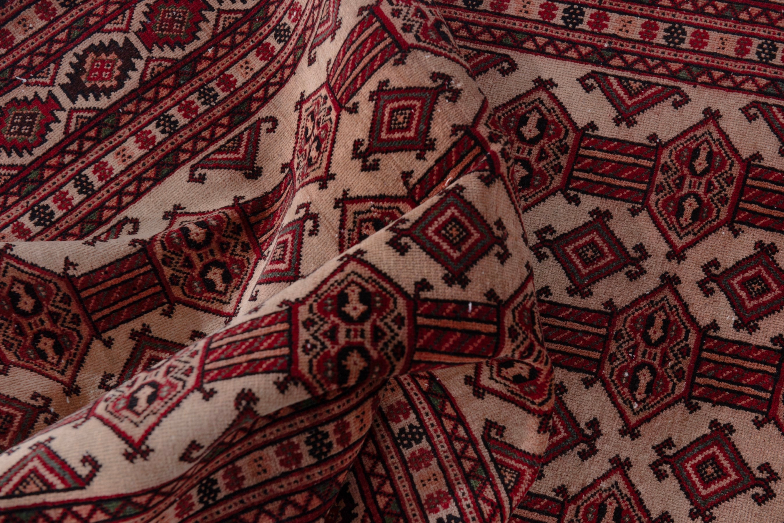 Persian Baluch accent rug in deep red and cream, view 15 of 19