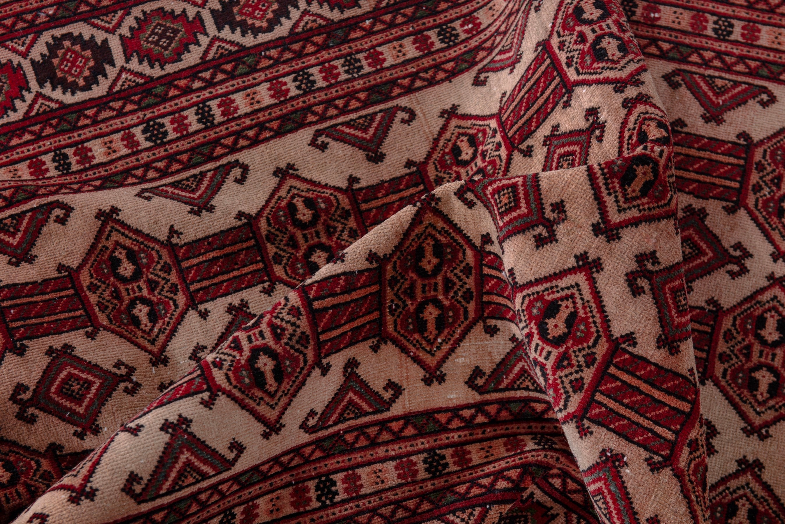 Persian Baluch accent rug in deep red and cream, view 16 of 19