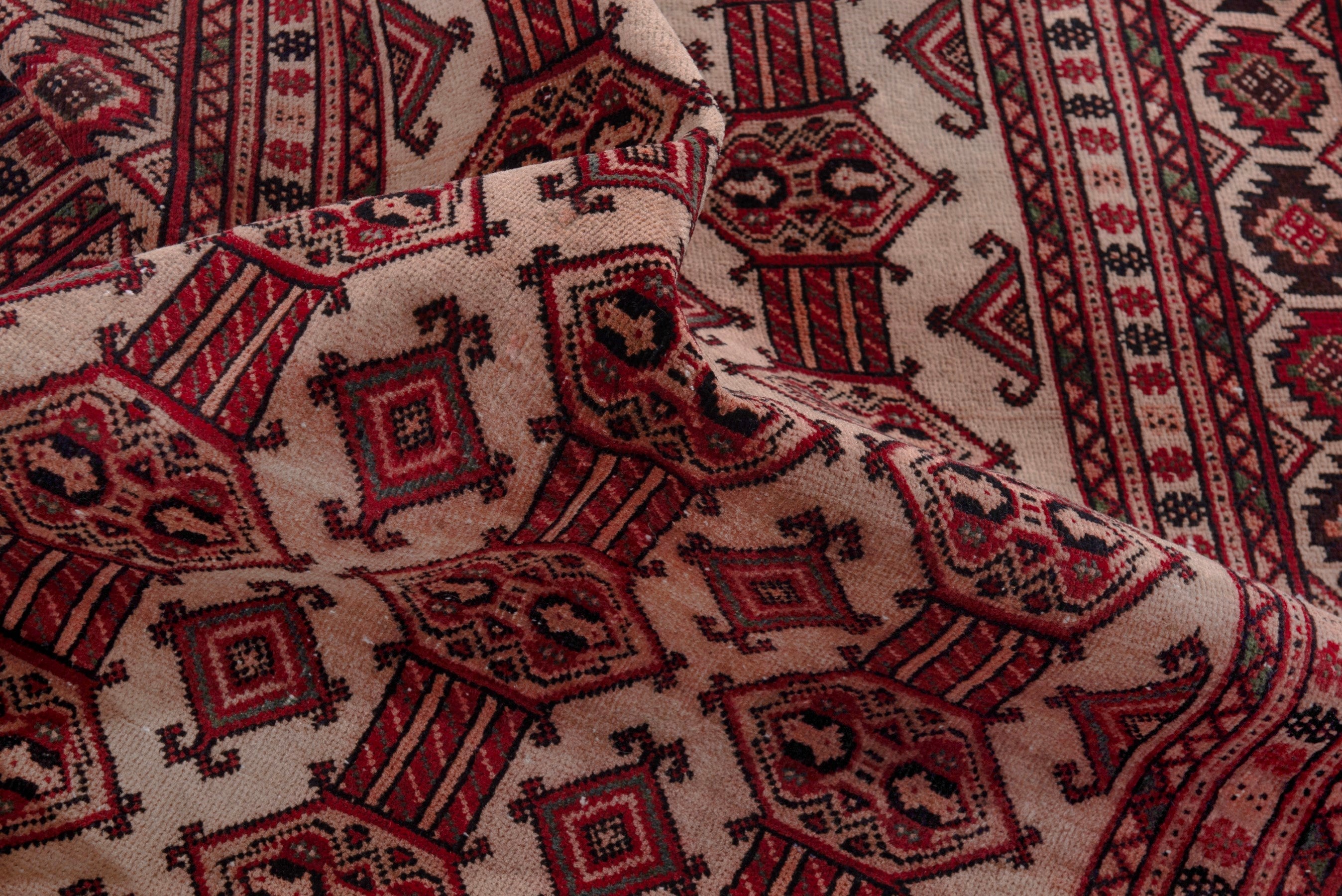 Persian Baluch accent rug in deep red and cream, view 18 of 19