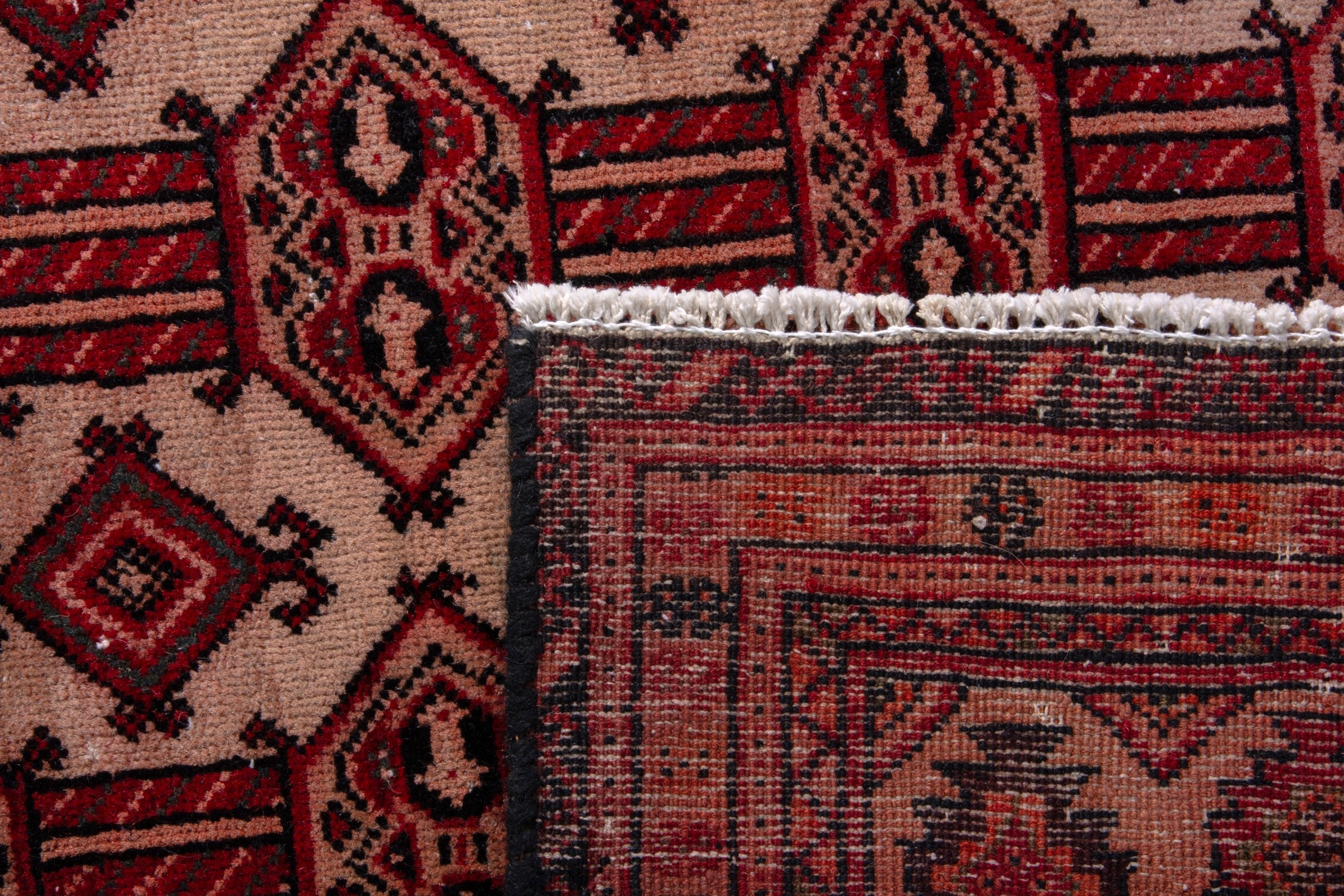 Persian Baluch accent rug in deep red and cream, view 19 of 19