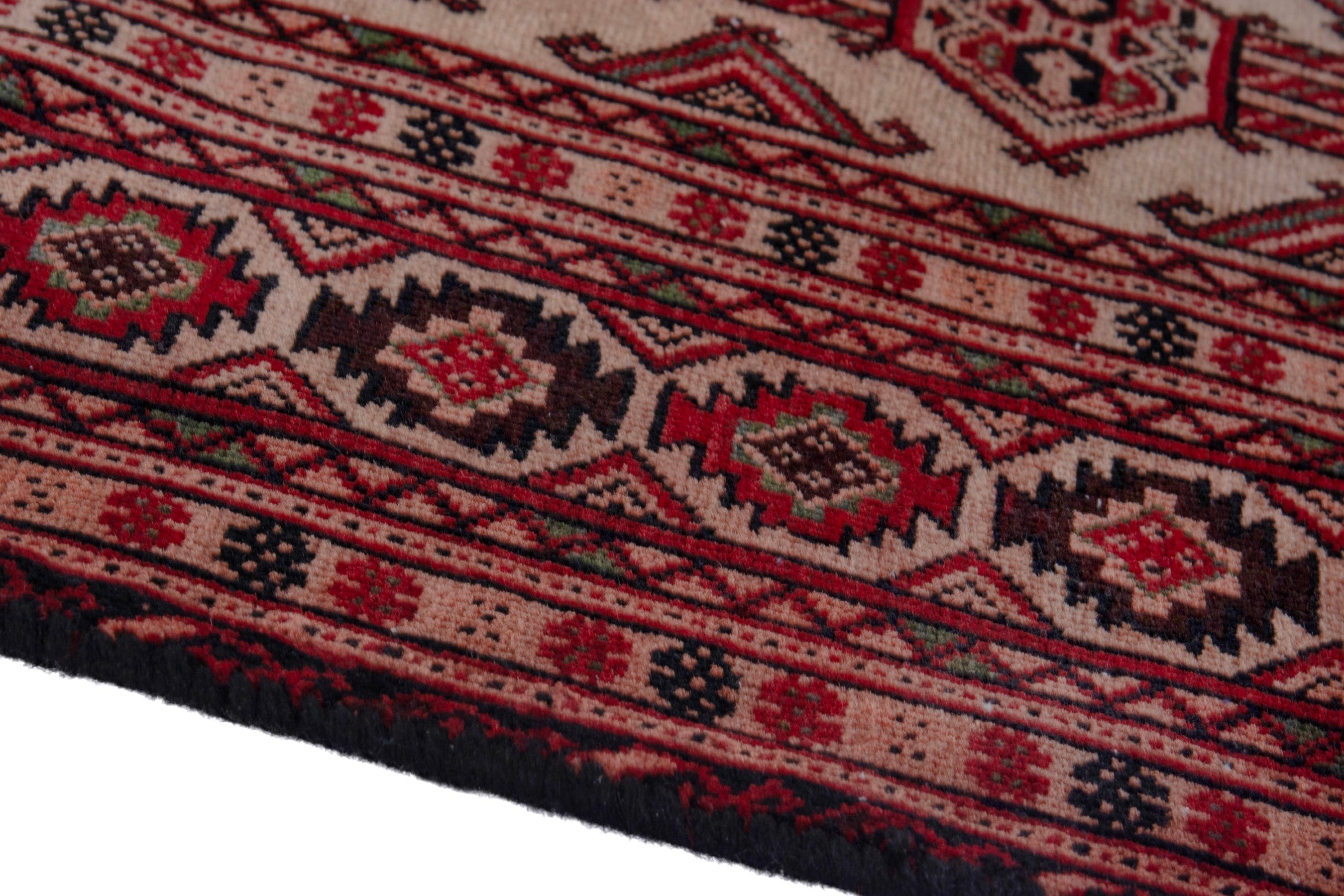 Persian Baluch accent rug in deep red and cream, view 8 of 19