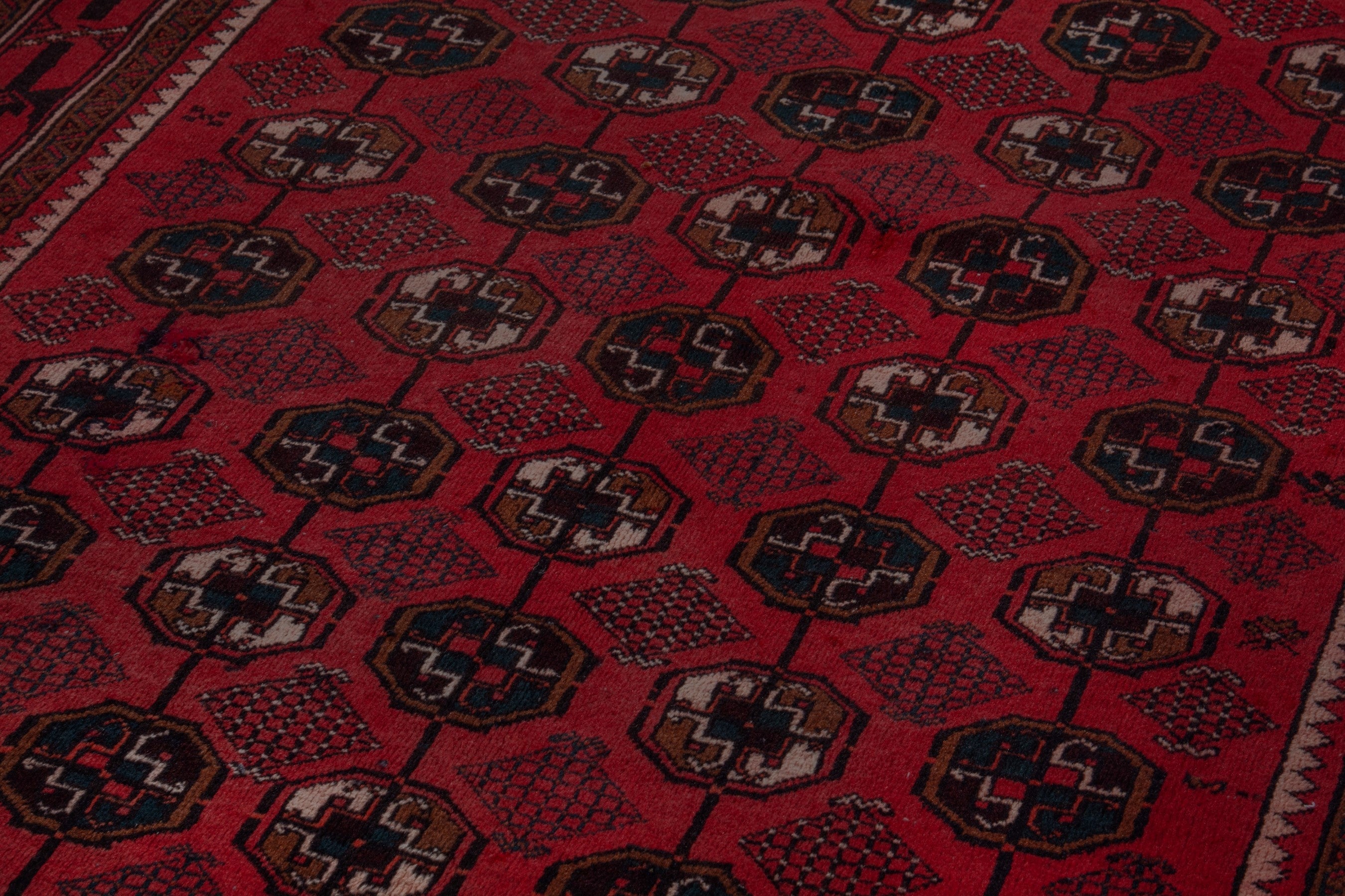 Persian Baluch area rug in deep red and burgundy, view 9 of 17