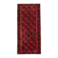 Persian Baluch runner rug in deep red and burgundy, 4'2" x 9'6"