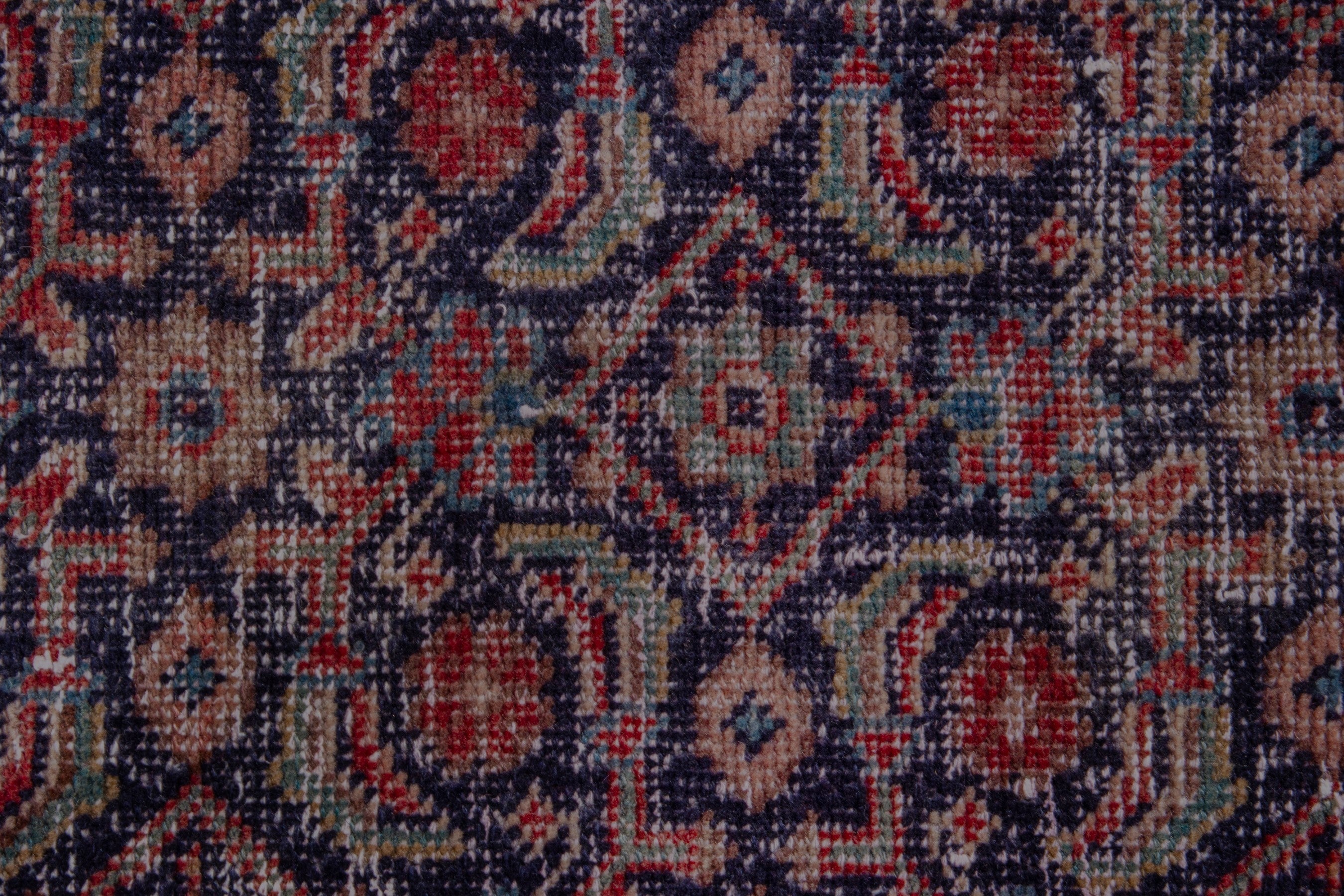 Persian Mahal area rug in light gray and dark blue, view 11 of 17