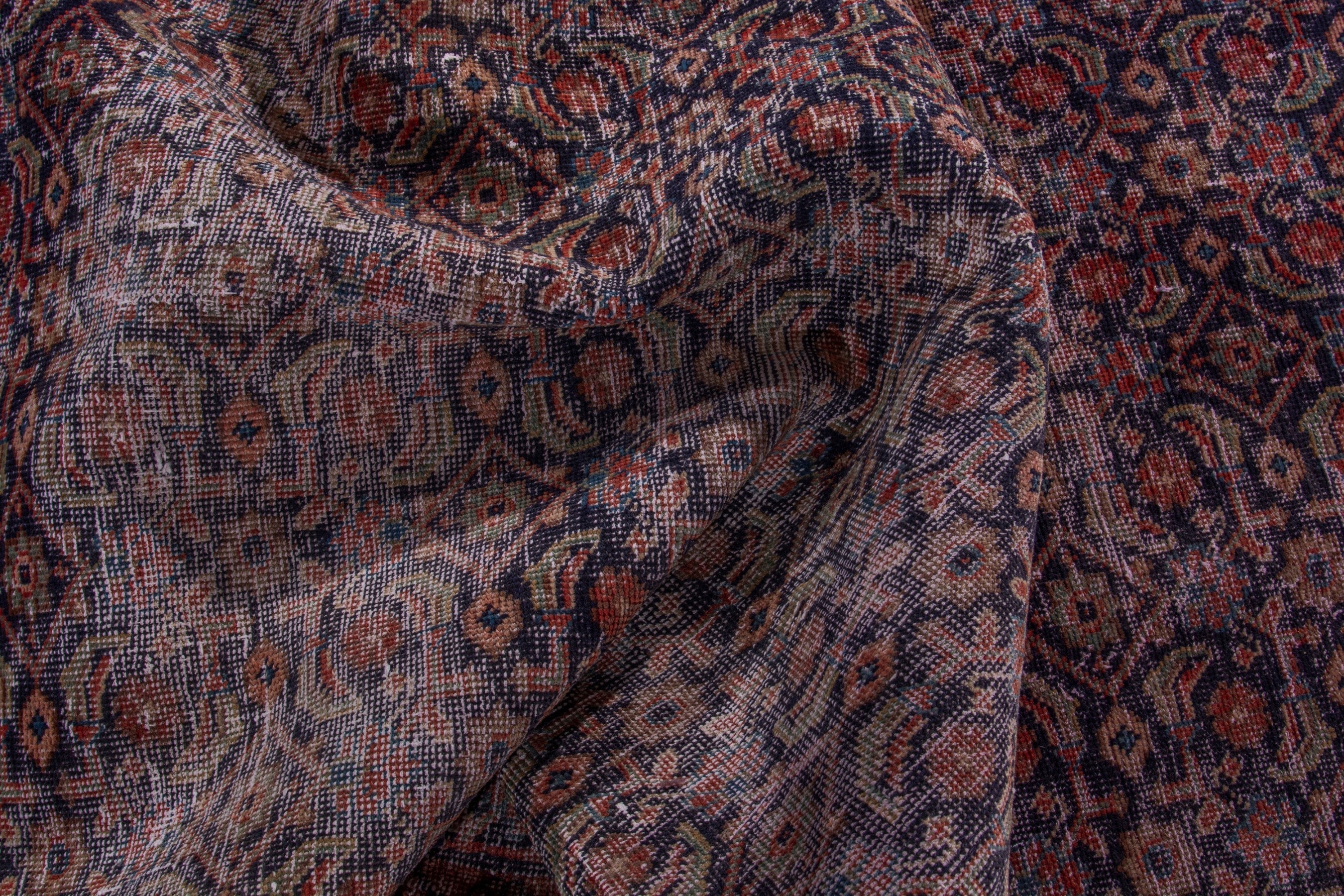 Persian Mahal area rug in light gray and dark blue, view 14 of 17