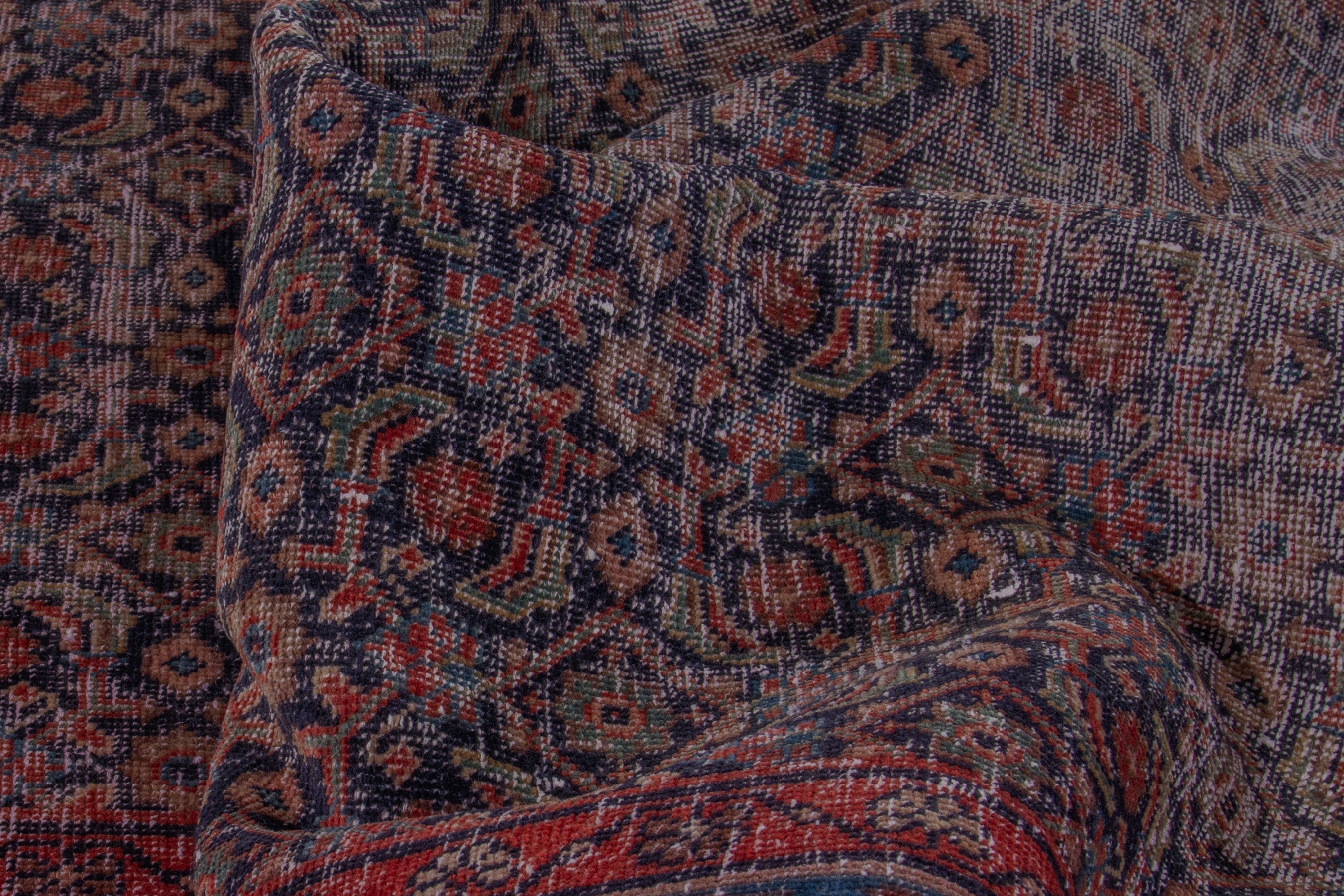Persian Mahal area rug in light gray and dark blue, view 15 of 17