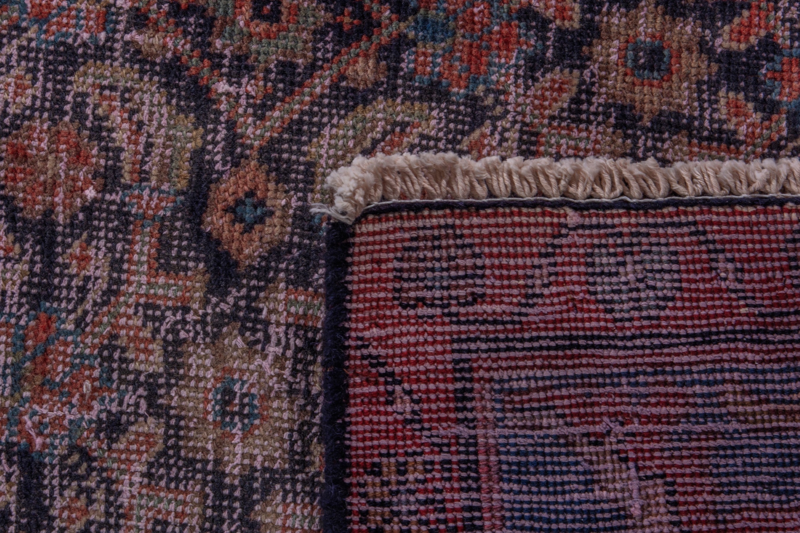 Persian Mahal area rug in light gray and dark blue, view 17 of 17