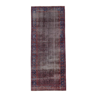 Persian Mahal runner rug in light gray and dark blue, 5'1" x 13'3"